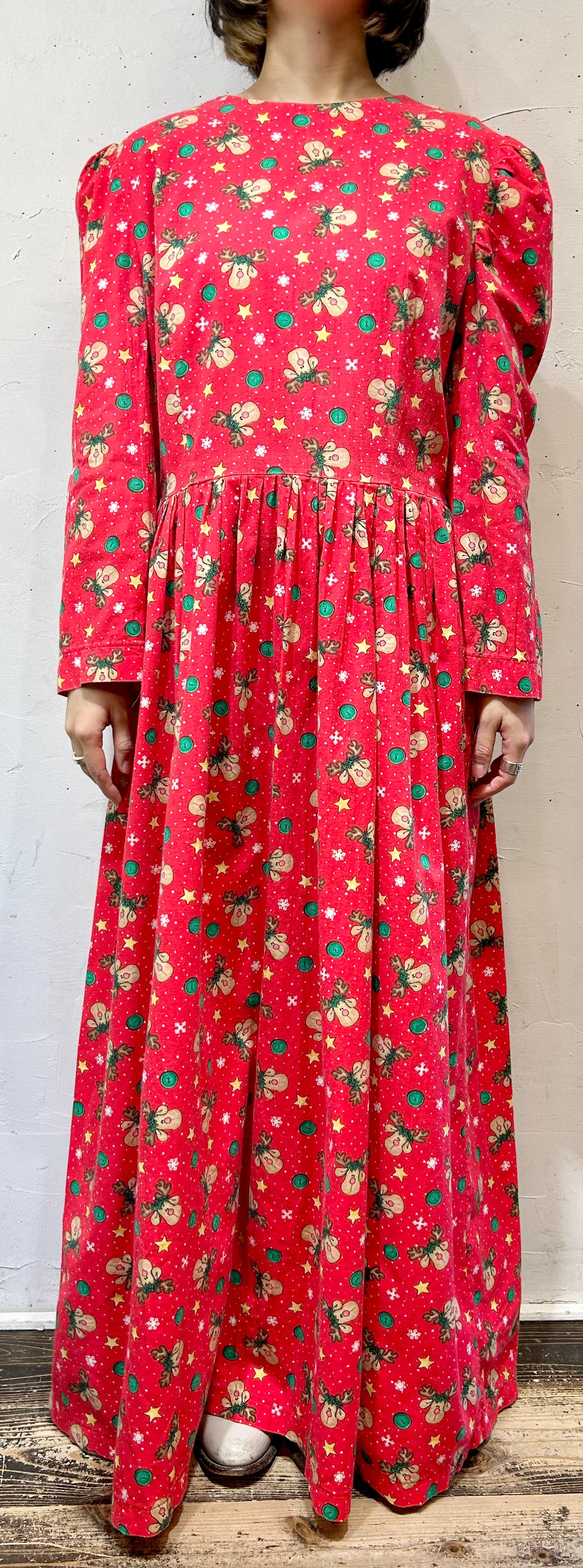 ’70s Vintage Handmade Christmas Dress [K25543]