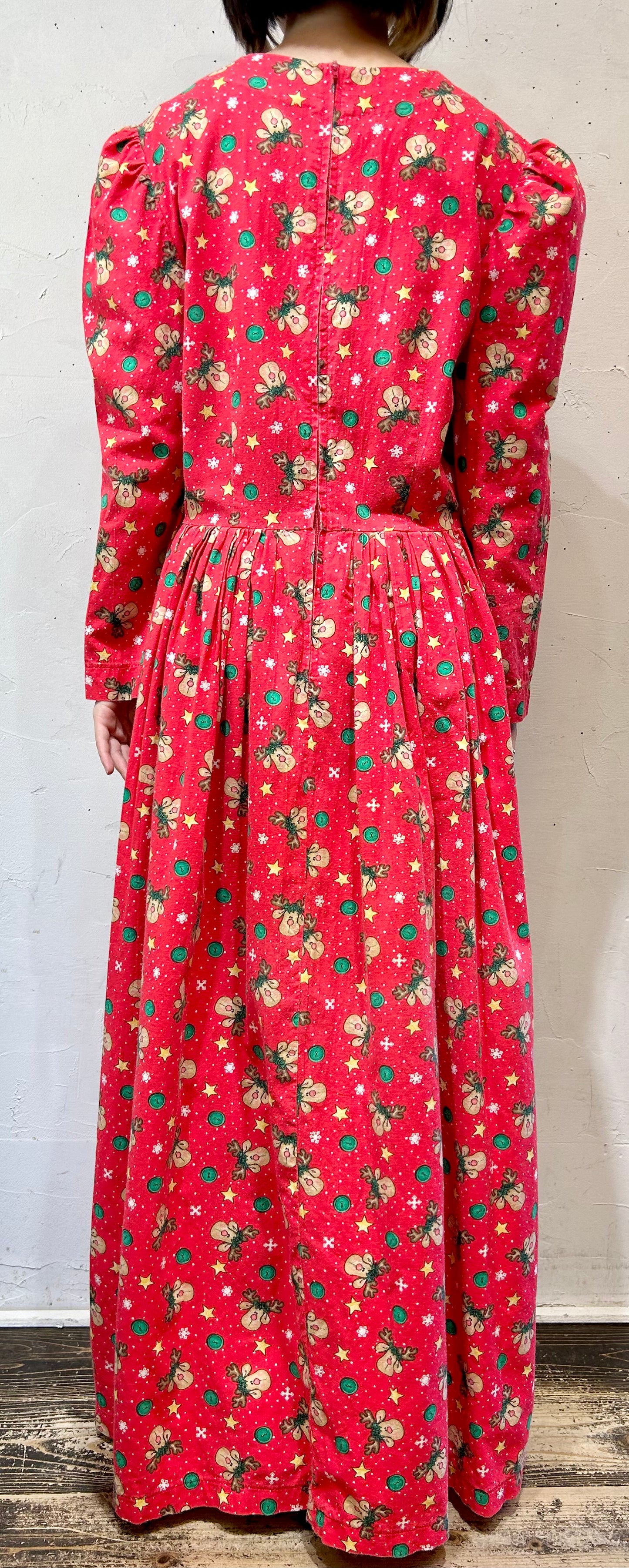 ’70s Vintage Handmade Christmas Dress [K25543]