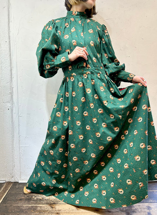 '70s Vintage Handmade Christmas Dress [K25546]