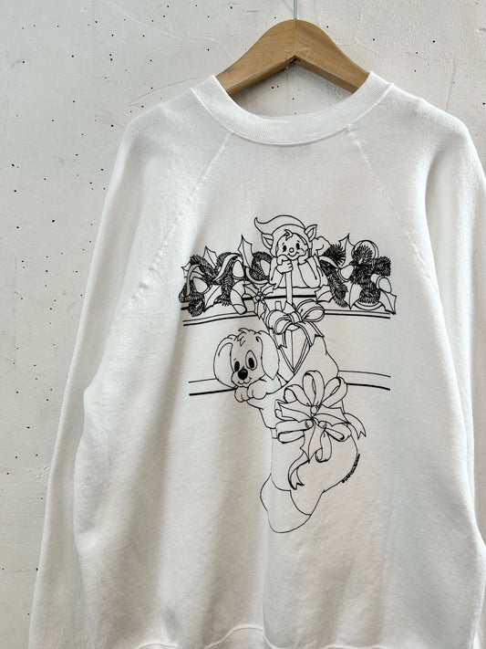 '90s Vintage Xmas Sweat 〜Tultex〜 [L29077]