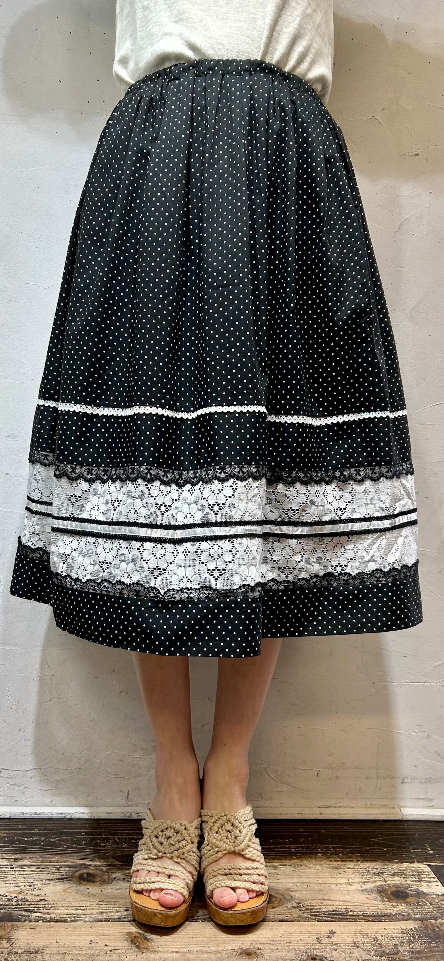 ’70s Vintage Dot Skirt MADE IN USA [D26685]