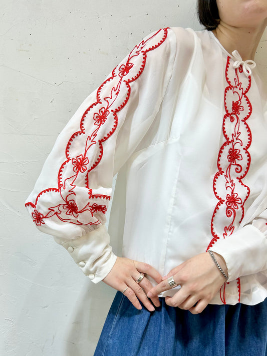 Vintage Embroidery Blouse [I24912]