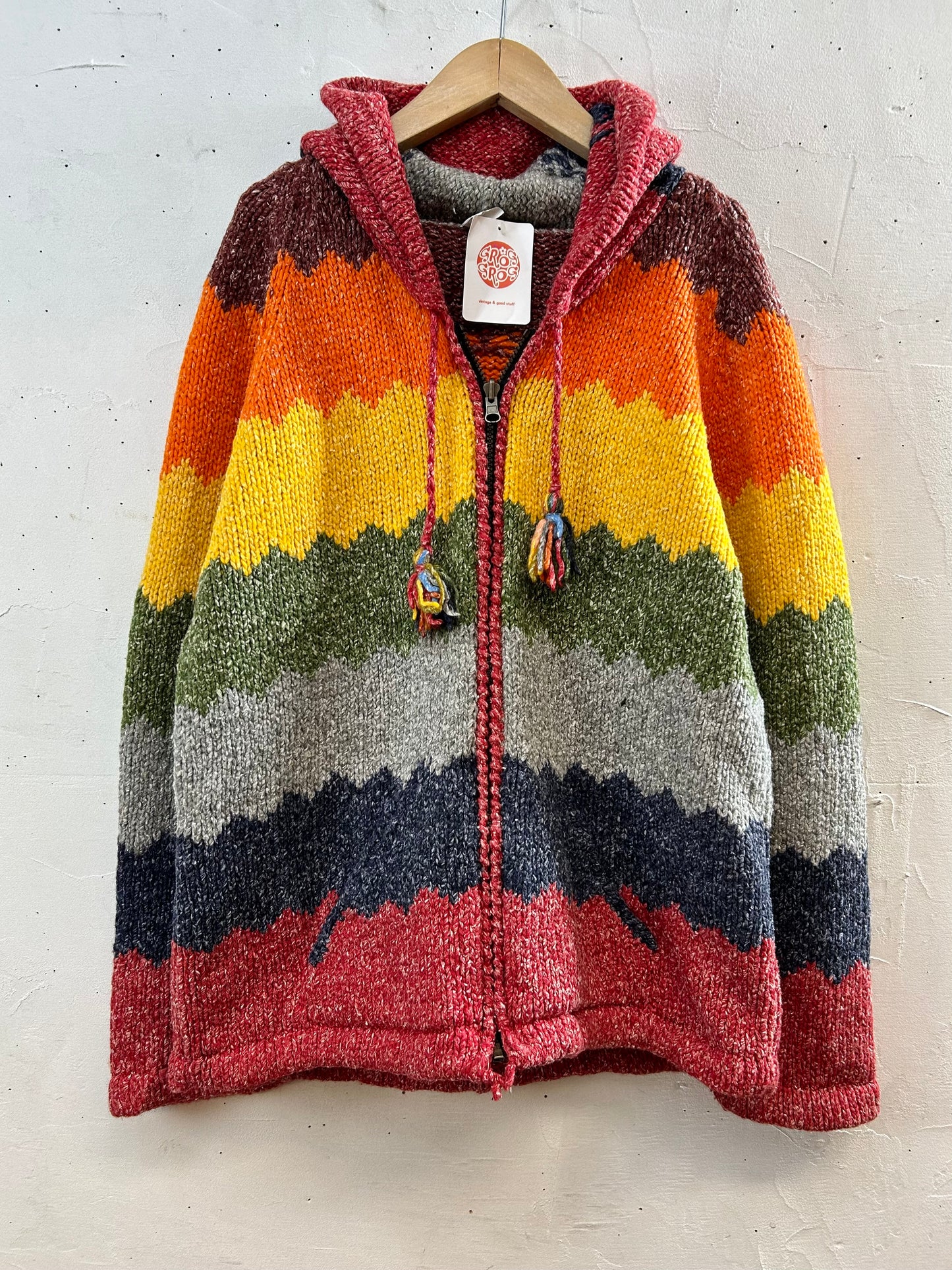 Vintage Ecuador Hand Knit Cardgan [K28850]