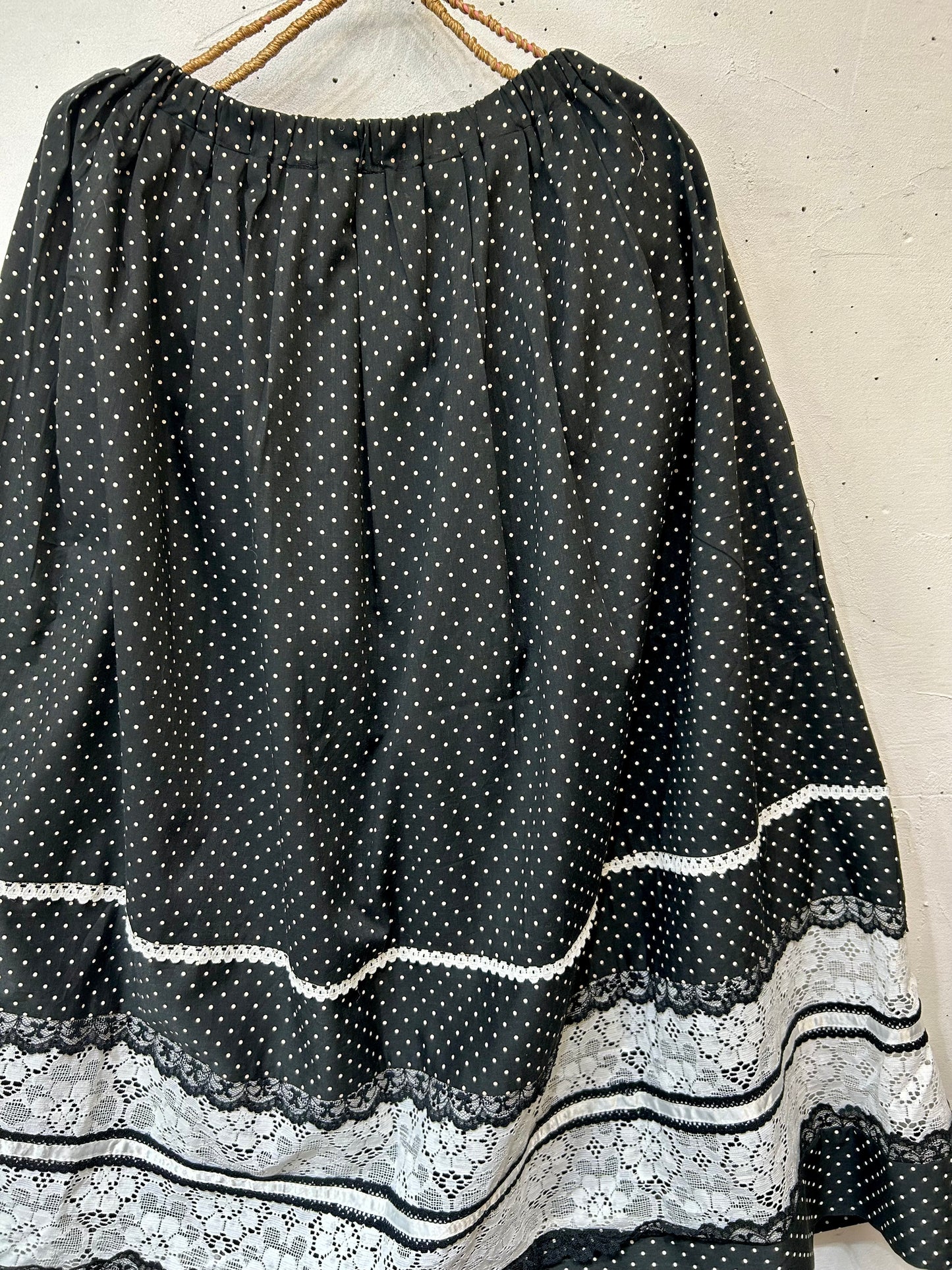 ’70s Vintage Dot Skirt MADE IN USA [D26685]