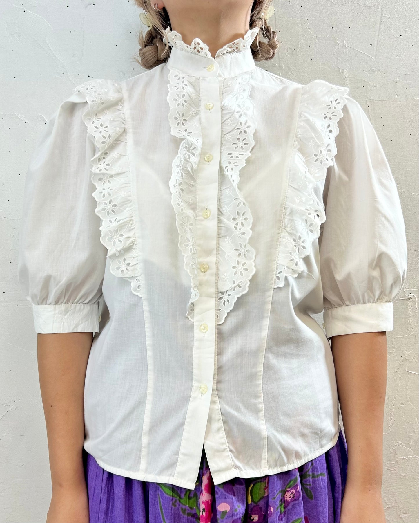 Vintage White Blouse [H28206]