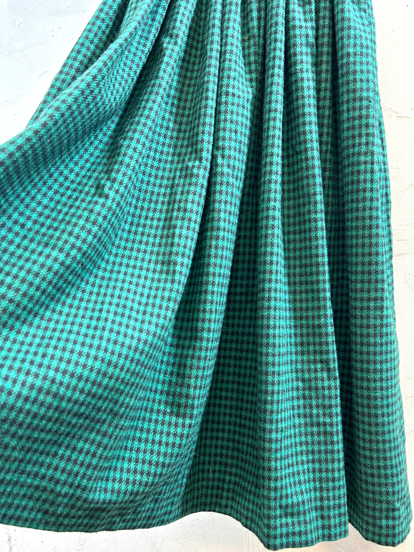 Vintage Plaid Suspender Skirt  MADE IN ITALY  [J28627]