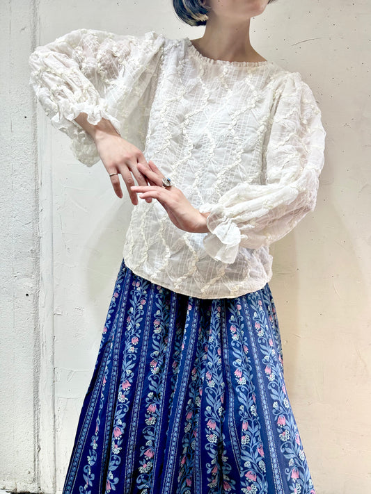 Vintage Lace & Ribbon Blouse [H24853]