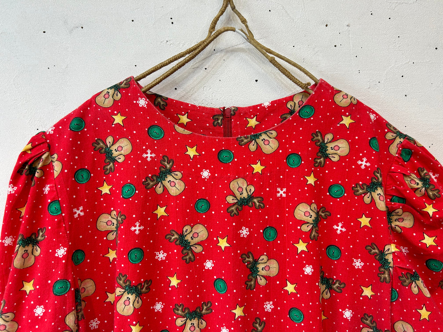 ’70s Vintage Handmade Christmas Dress [K25543]