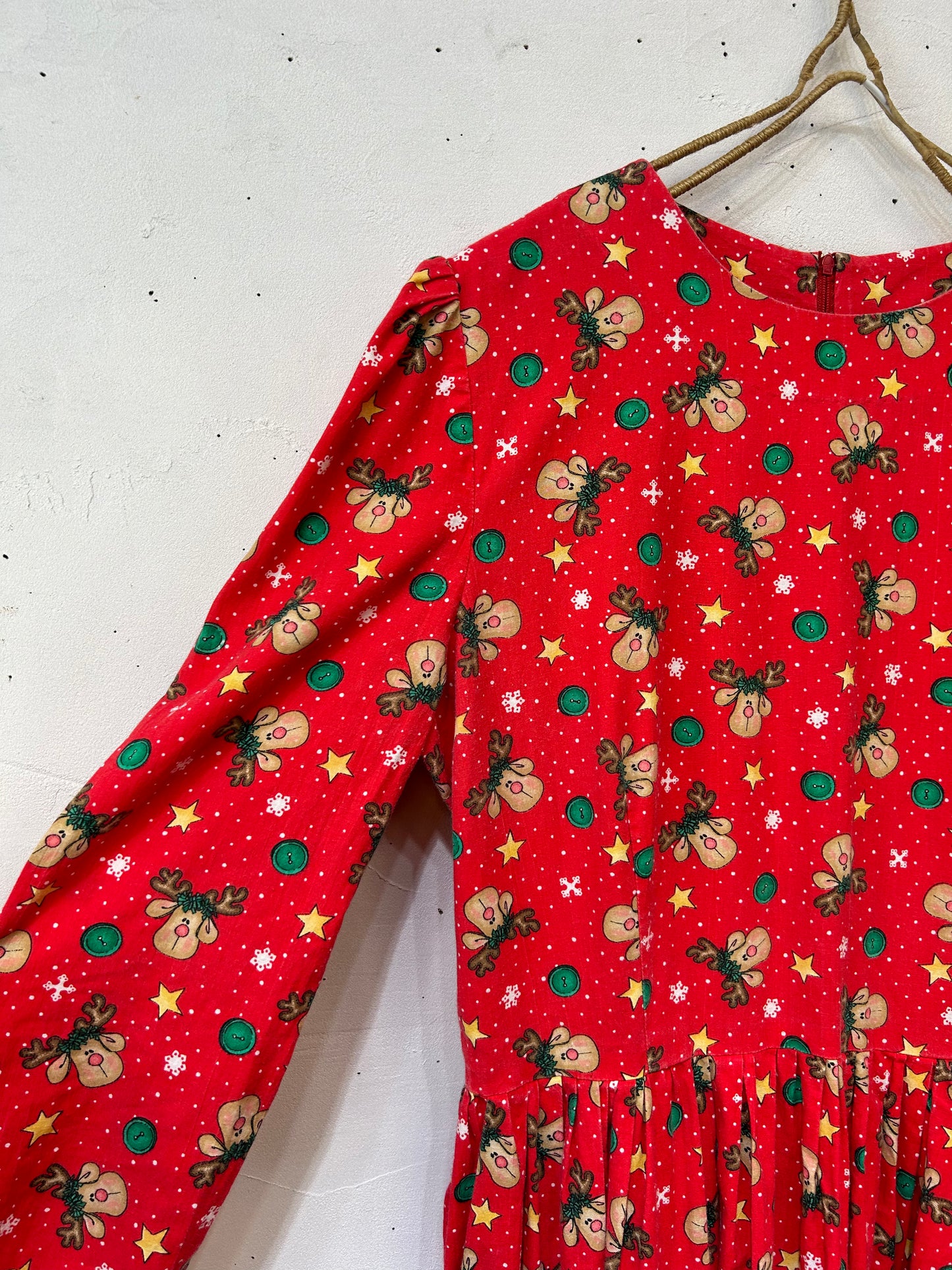 ’70s Vintage Handmade Christmas Dress [K25543]