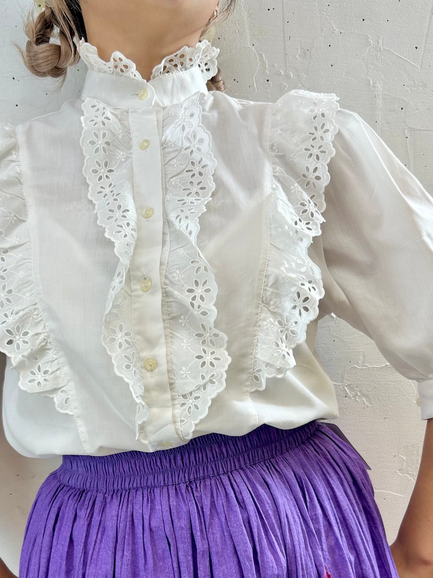 Vintage White Blouse [H28206]