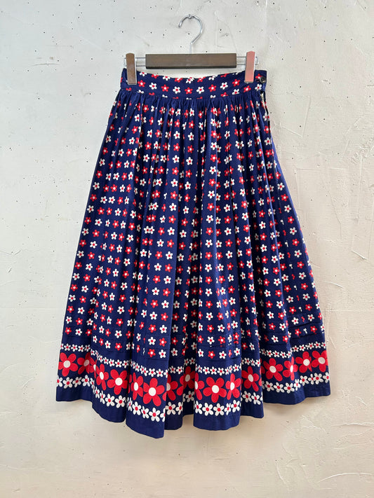 '70s Vintage End Pattern Skirt [E30154]