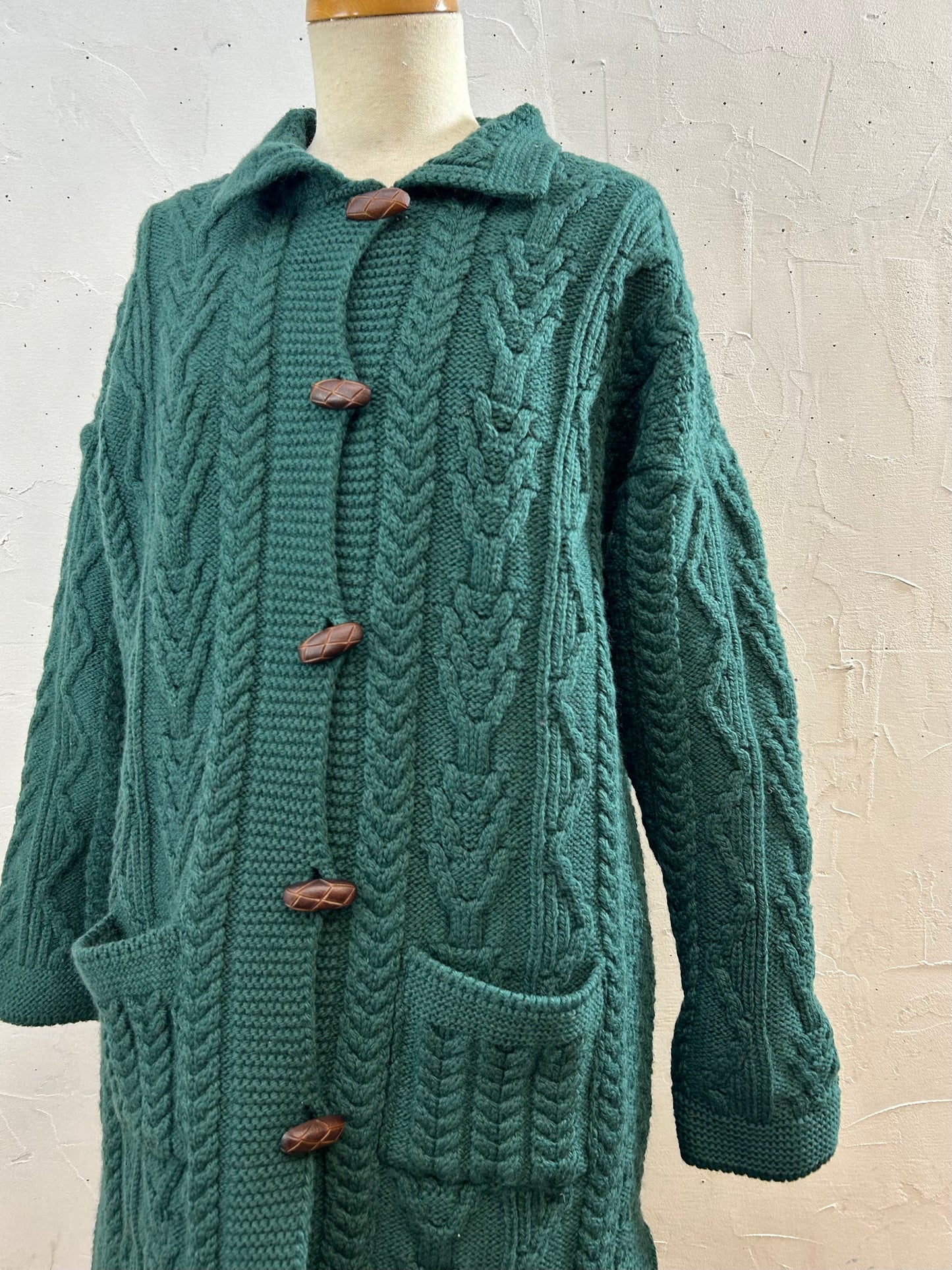 Vintage Aran Knit Cardigan 〜aran crafts〜 [J28634]