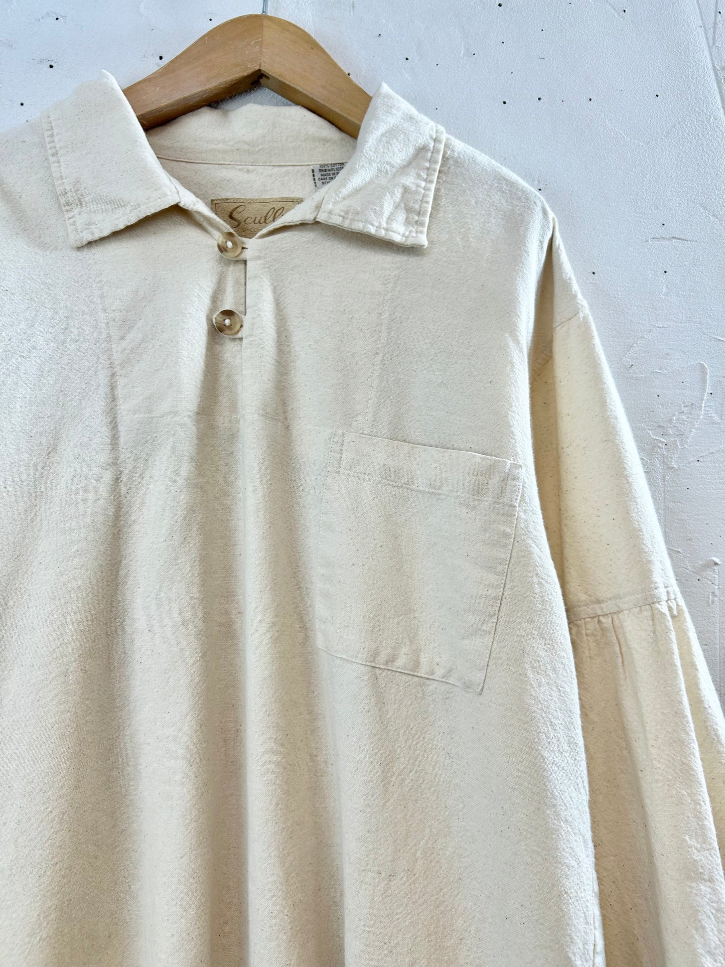 Vintage Indian Cotton Pullover Shirt [D29957]