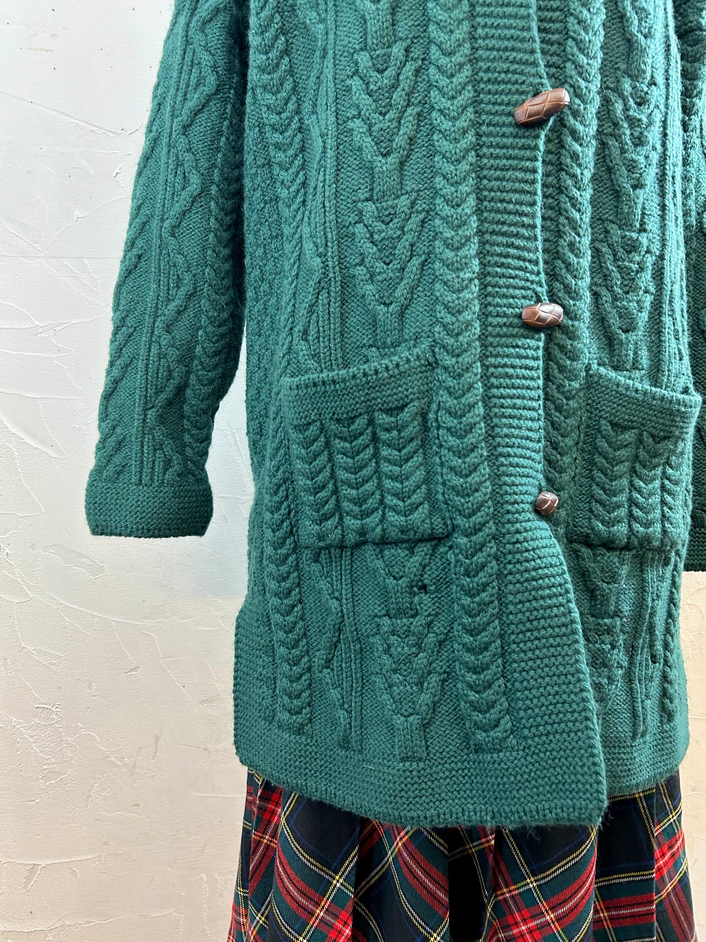 Vintage Aran Knit Cardigan 〜aran crafts〜 [J28634]