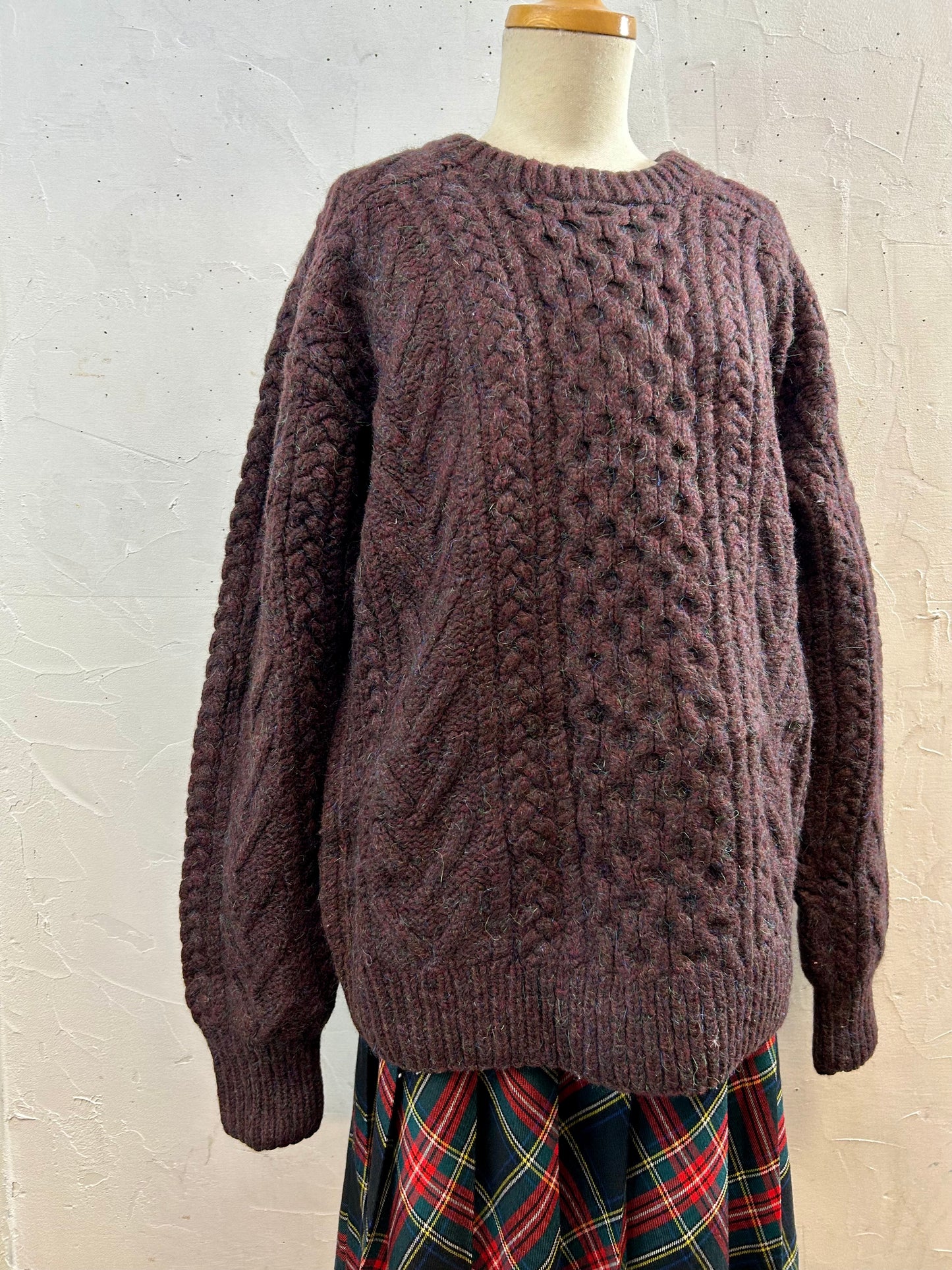 Vintage Aran Knit Sweater [J28633]