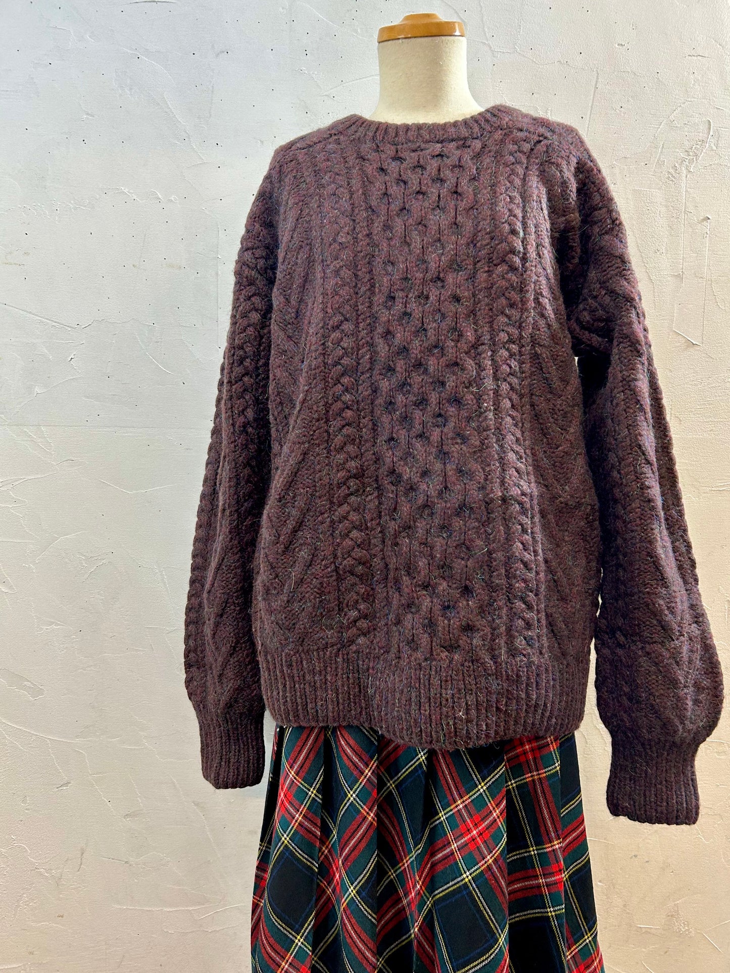 Vintage Aran Knit Sweater [J28633]