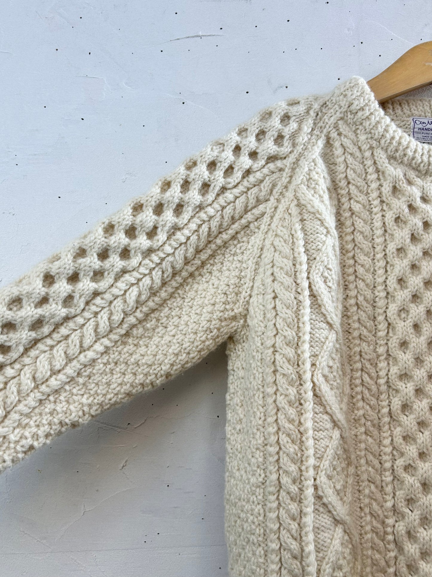 Vintage Aran Knit Sweater MADE IN THE REPUBRIC OF IRELAND [J28635]