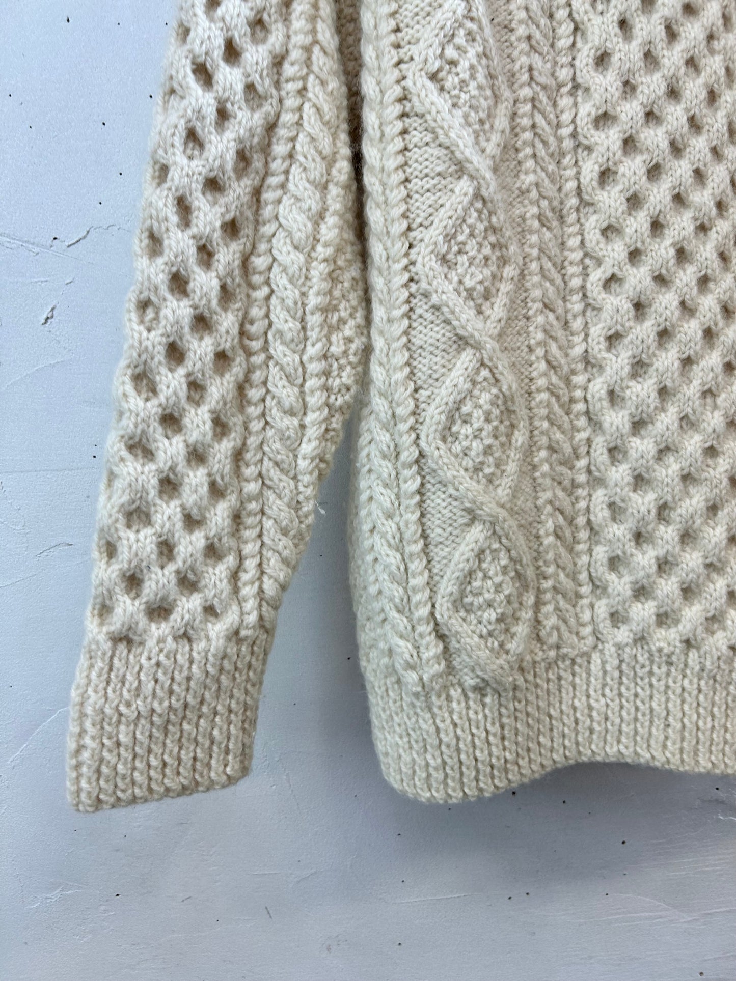 Vintage Aran Knit Sweater MADE IN THE REPUBRIC OF IRELAND [J28635]