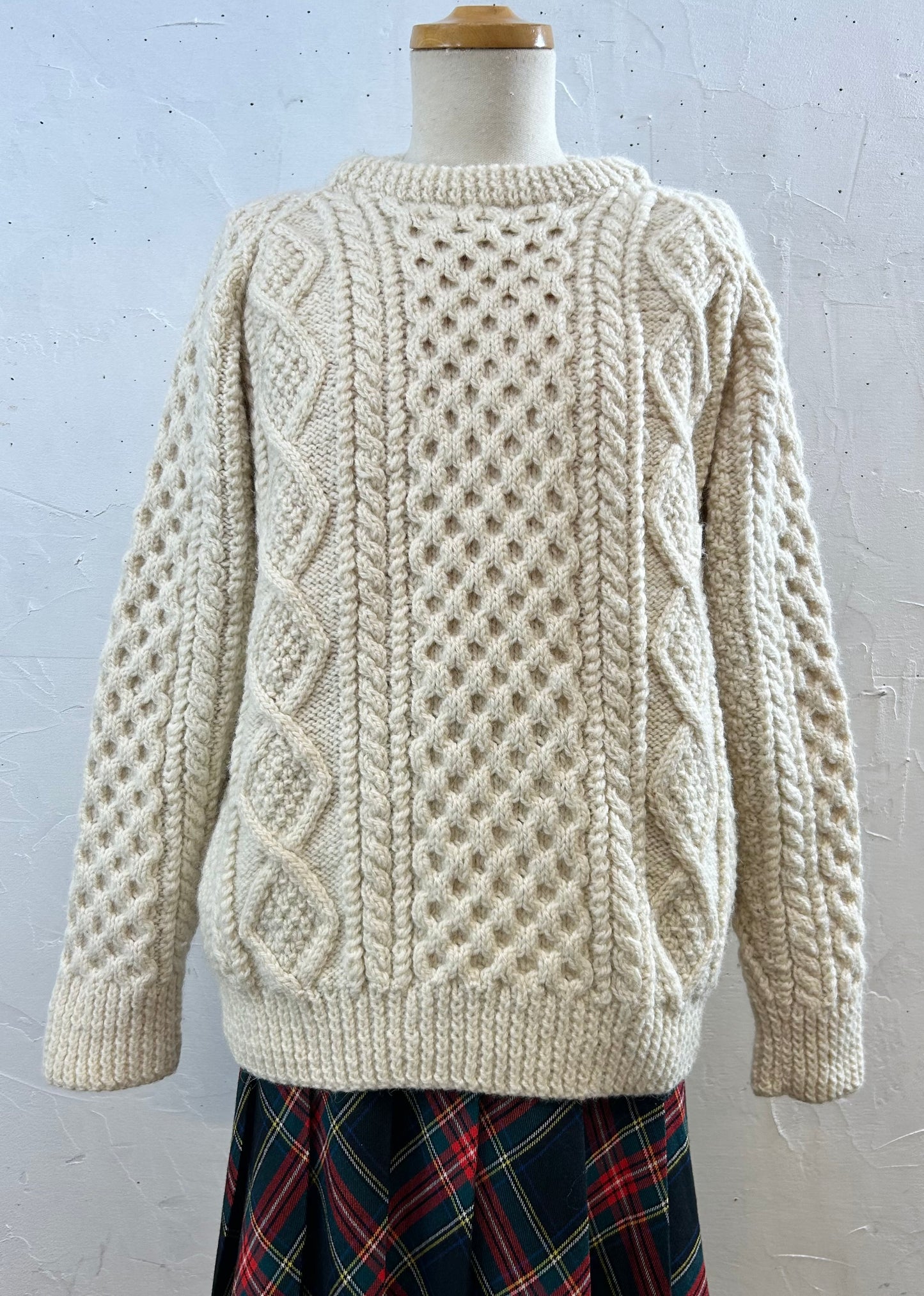 Vintage Aran Knit Sweater MADE IN THE REPUBRIC OF IRELAND [J28635]