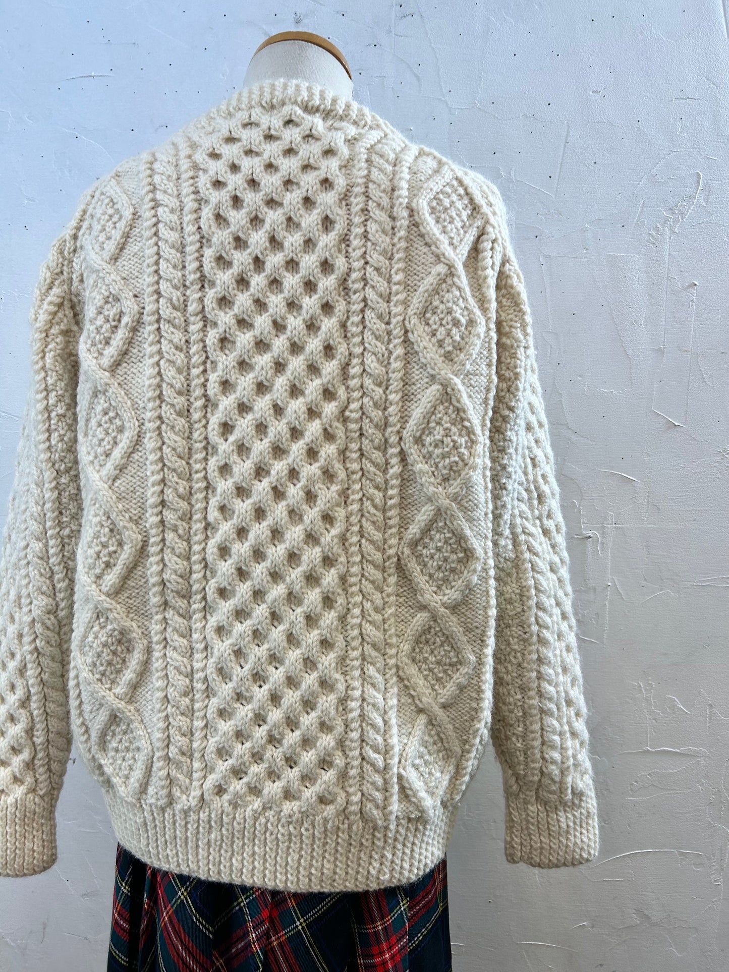 Vintage Aran Knit Sweater MADE IN THE REPUBRIC OF IRELAND [J28635]