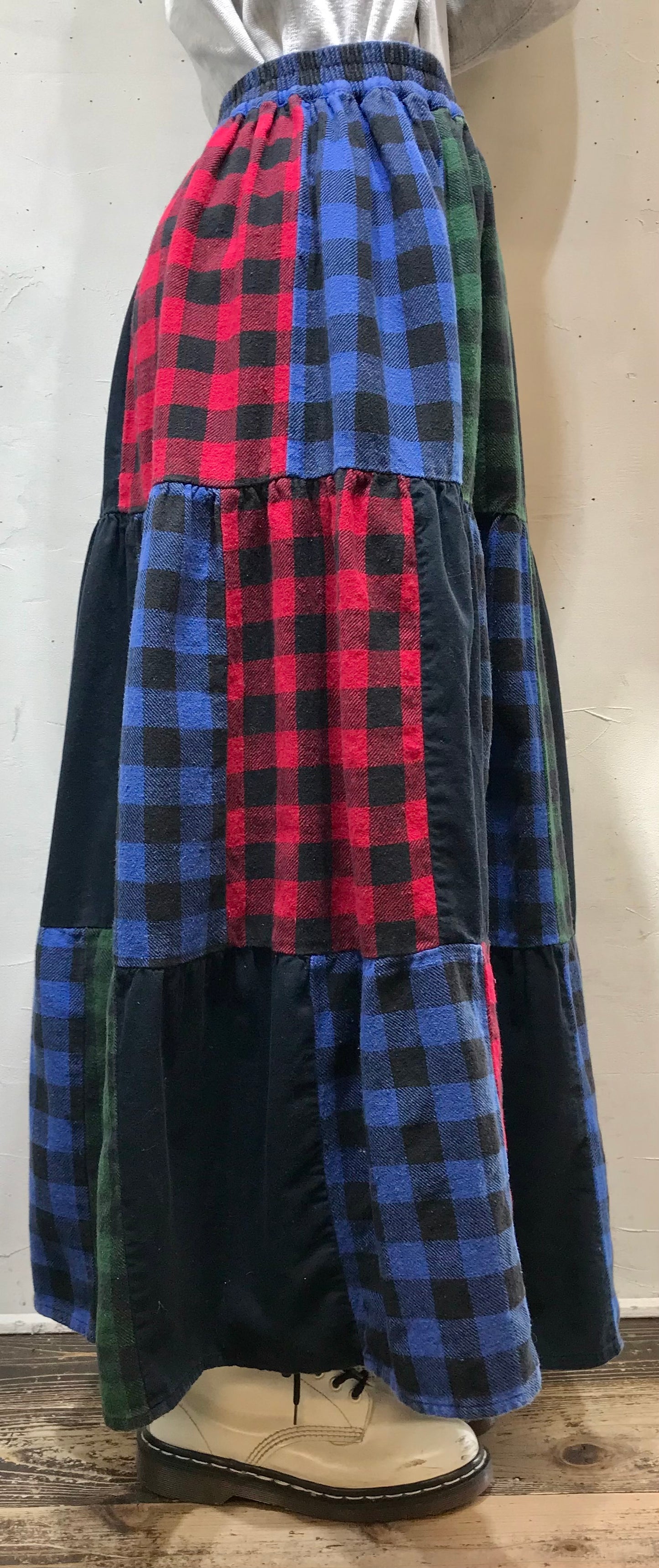 Vintage Patchwork Plaid Skirt [L25717]