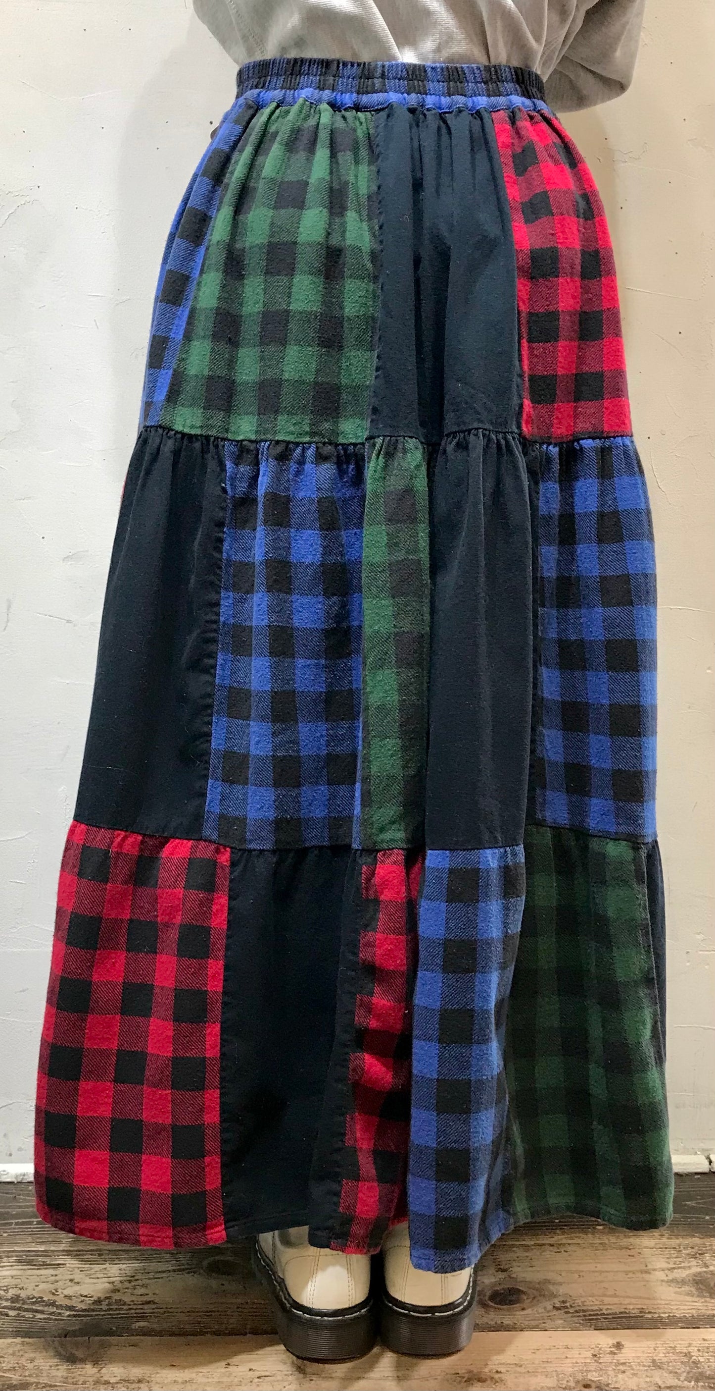 Vintage Patchwork Plaid Skirt [L25717]