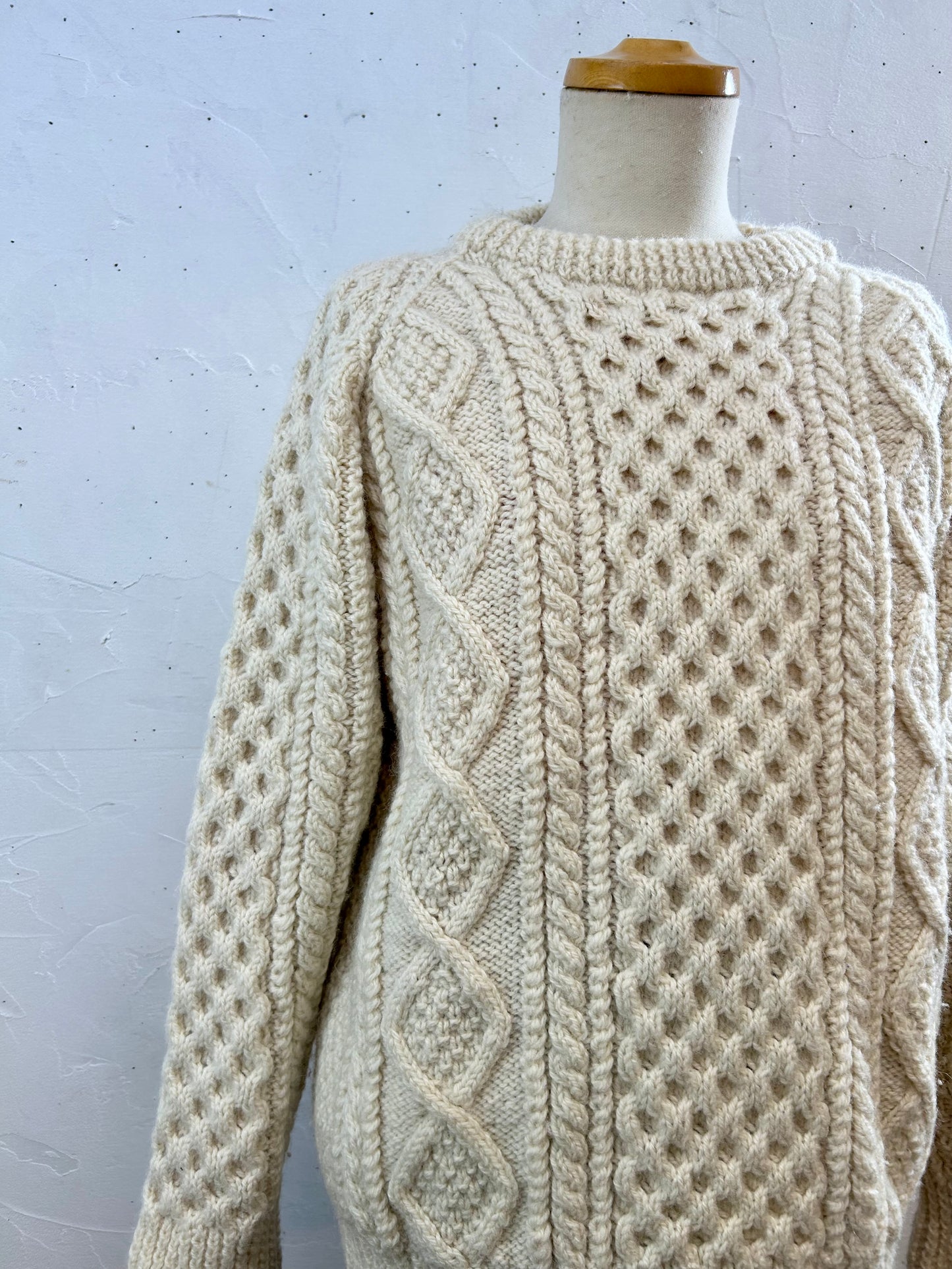 Vintage Aran Knit Sweater MADE IN THE REPUBRIC OF IRELAND [J28635]