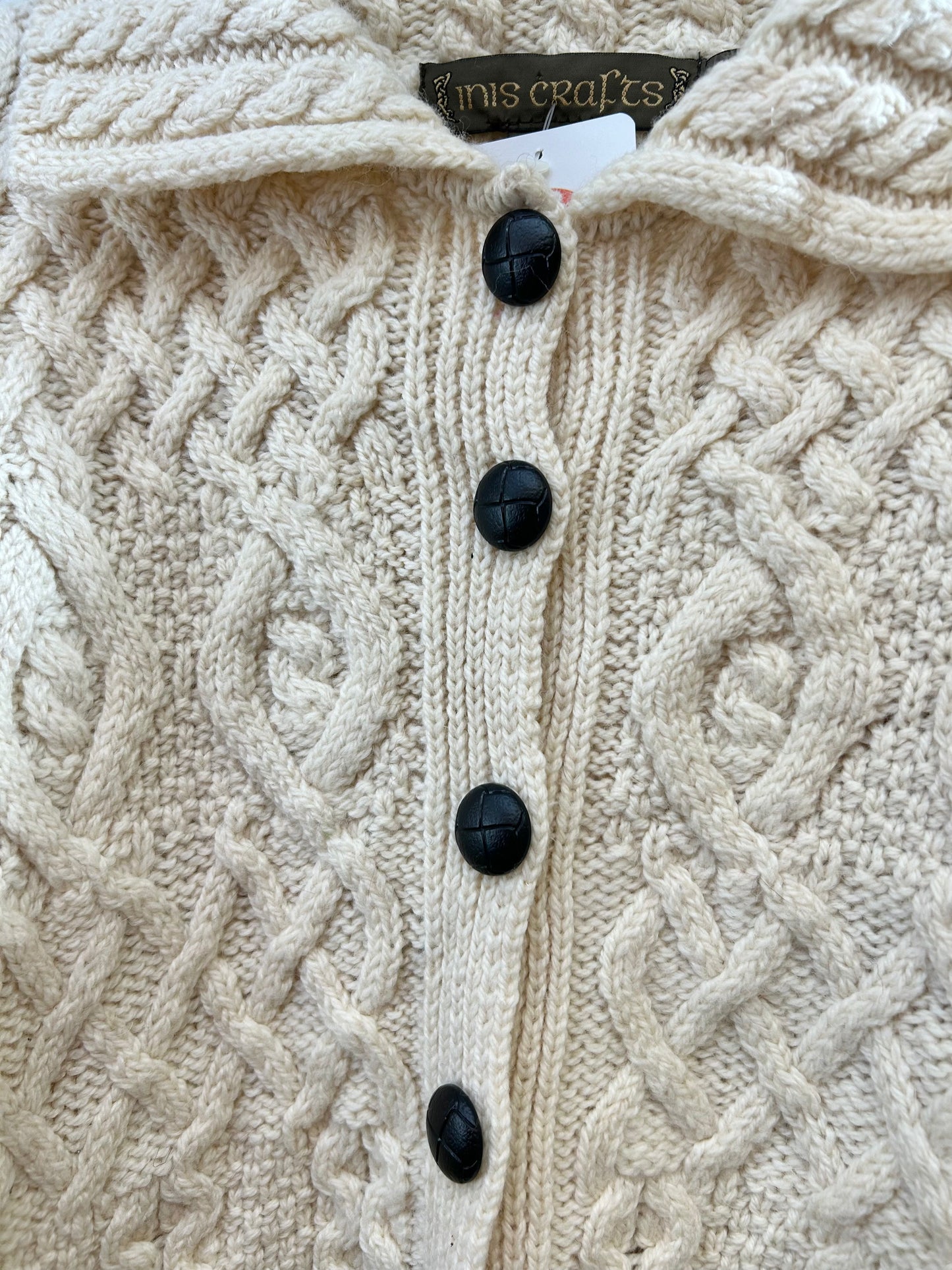 Vintage Aran Knit Cardigan MADE IN IRELAND [J28636]