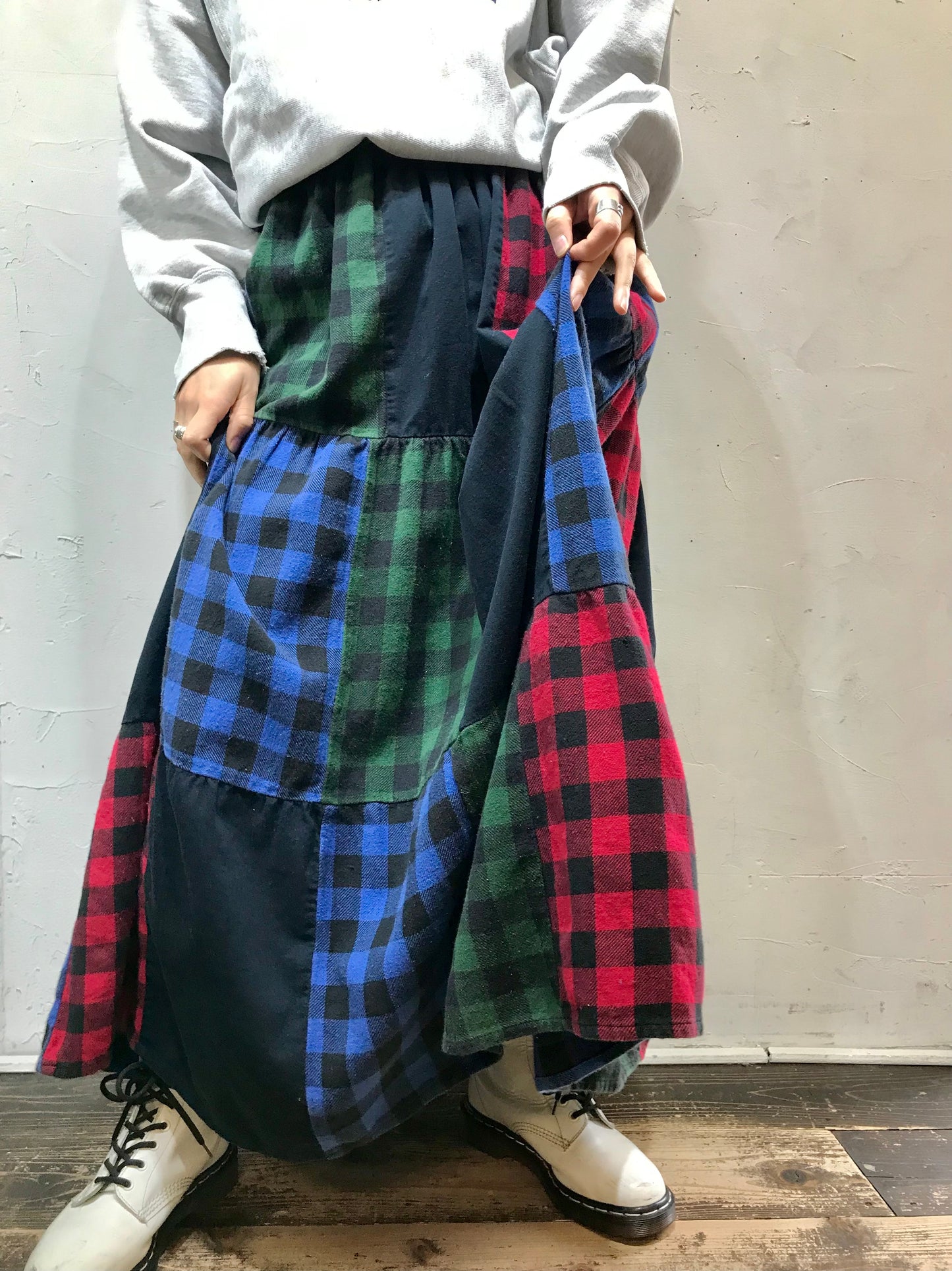 Vintage Patchwork Plaid Skirt [L25717]