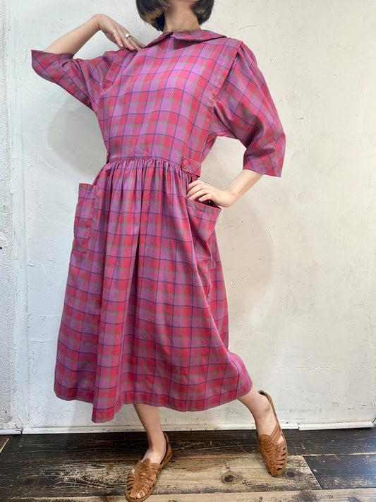 Vintage Plaid Dress [B26185]