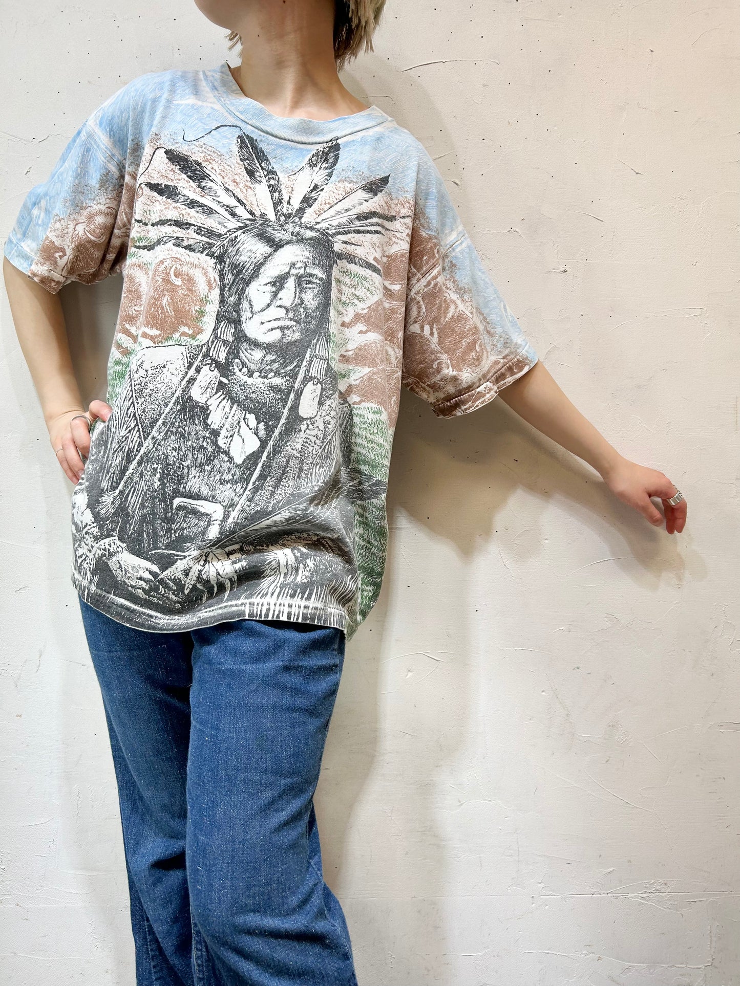 Vintage Full Print T-Shirt MADE IN Pakistan [D26843]