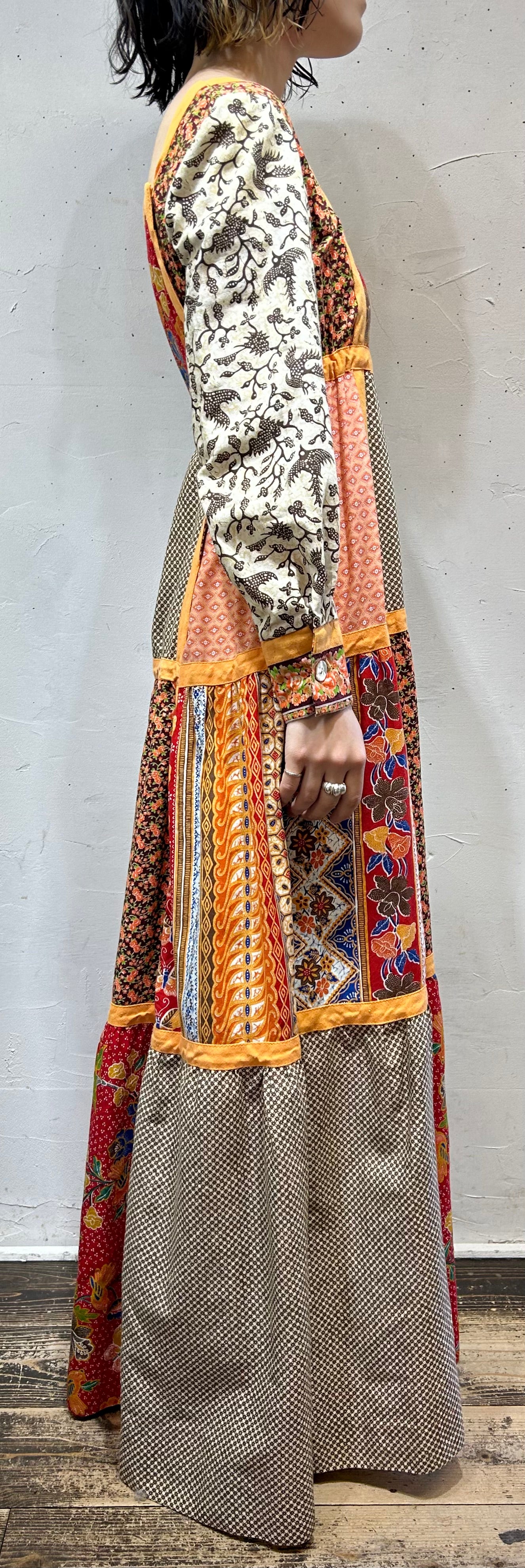 70s Vintage Patchwork Dress 〜glen of michigan〜 [L25798