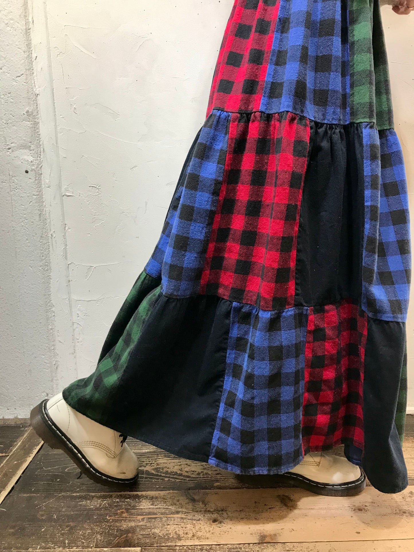 Vintage Patchwork Plaid Skirt [L25717]