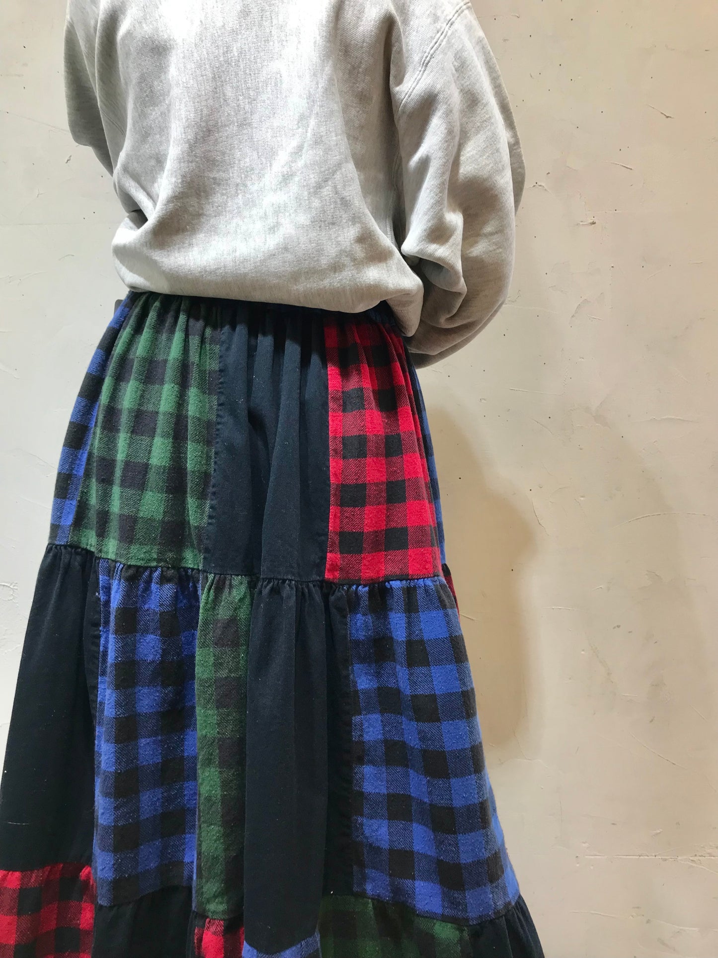 Vintage Patchwork Plaid Skirt [L25717]