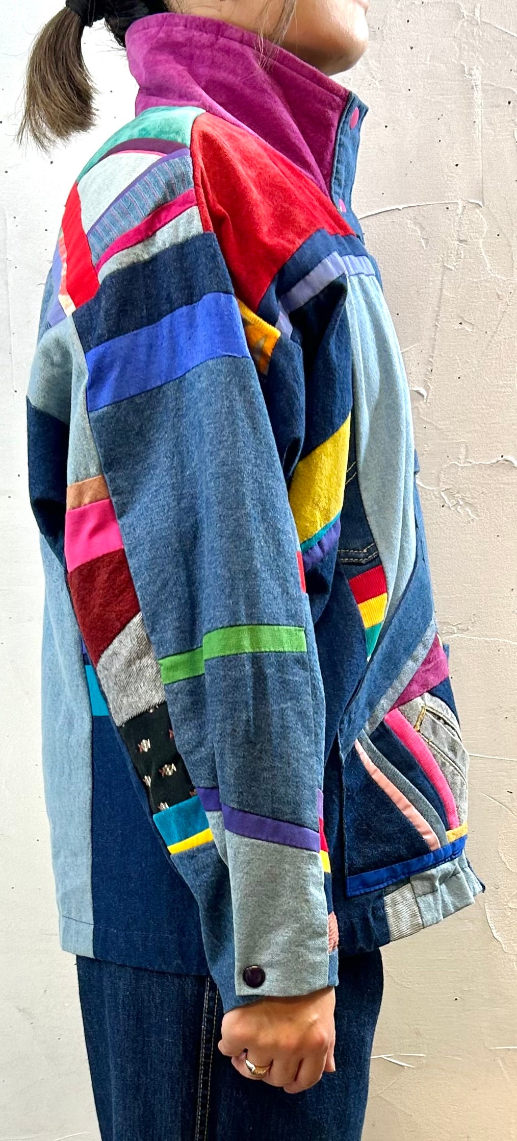 Vintage Denim Patchwork Jacket MADE IN SOUTHWEST USA [I28413]