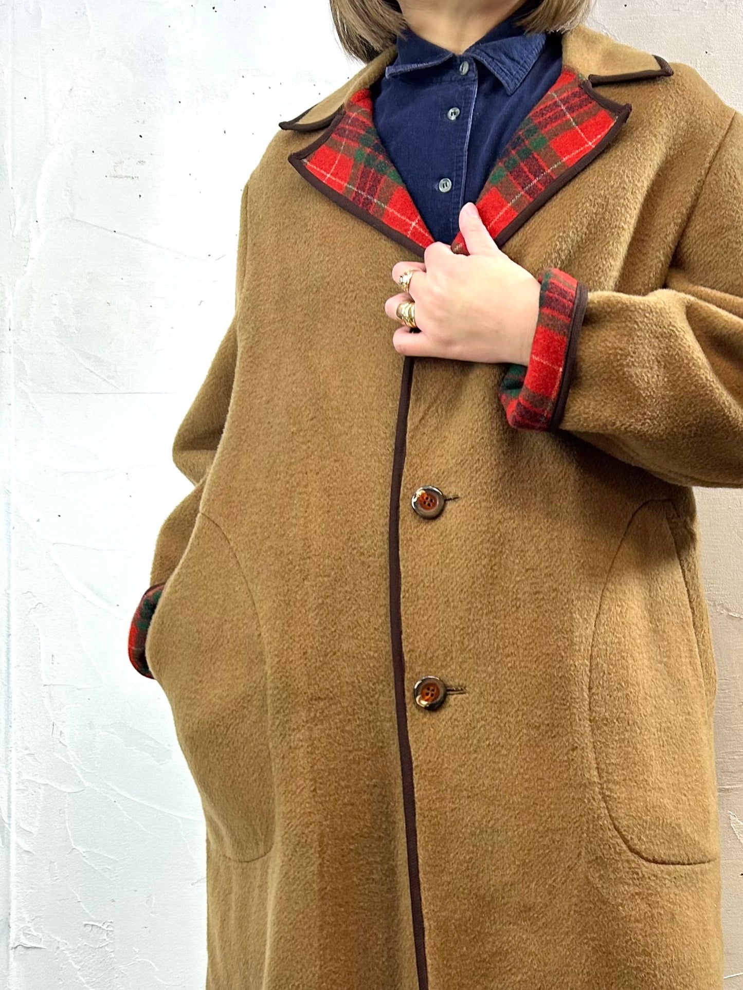 Vintage Plaid Coat  [L29084]