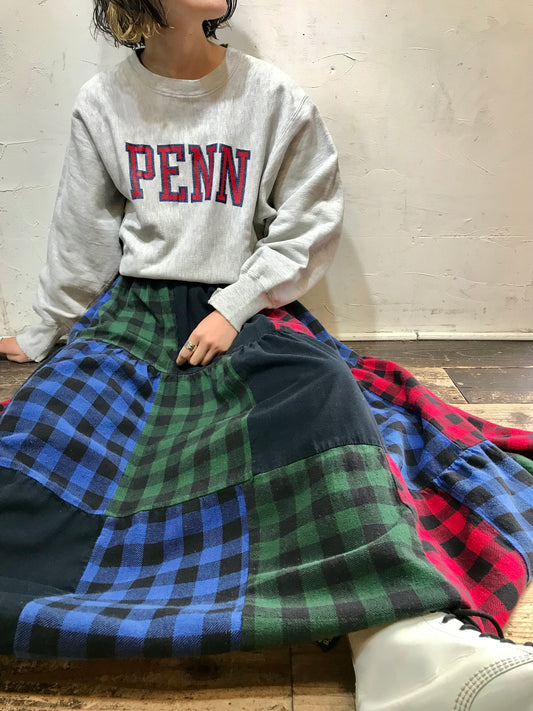 Vintage Patchwork Plaid Skirt [L25717]