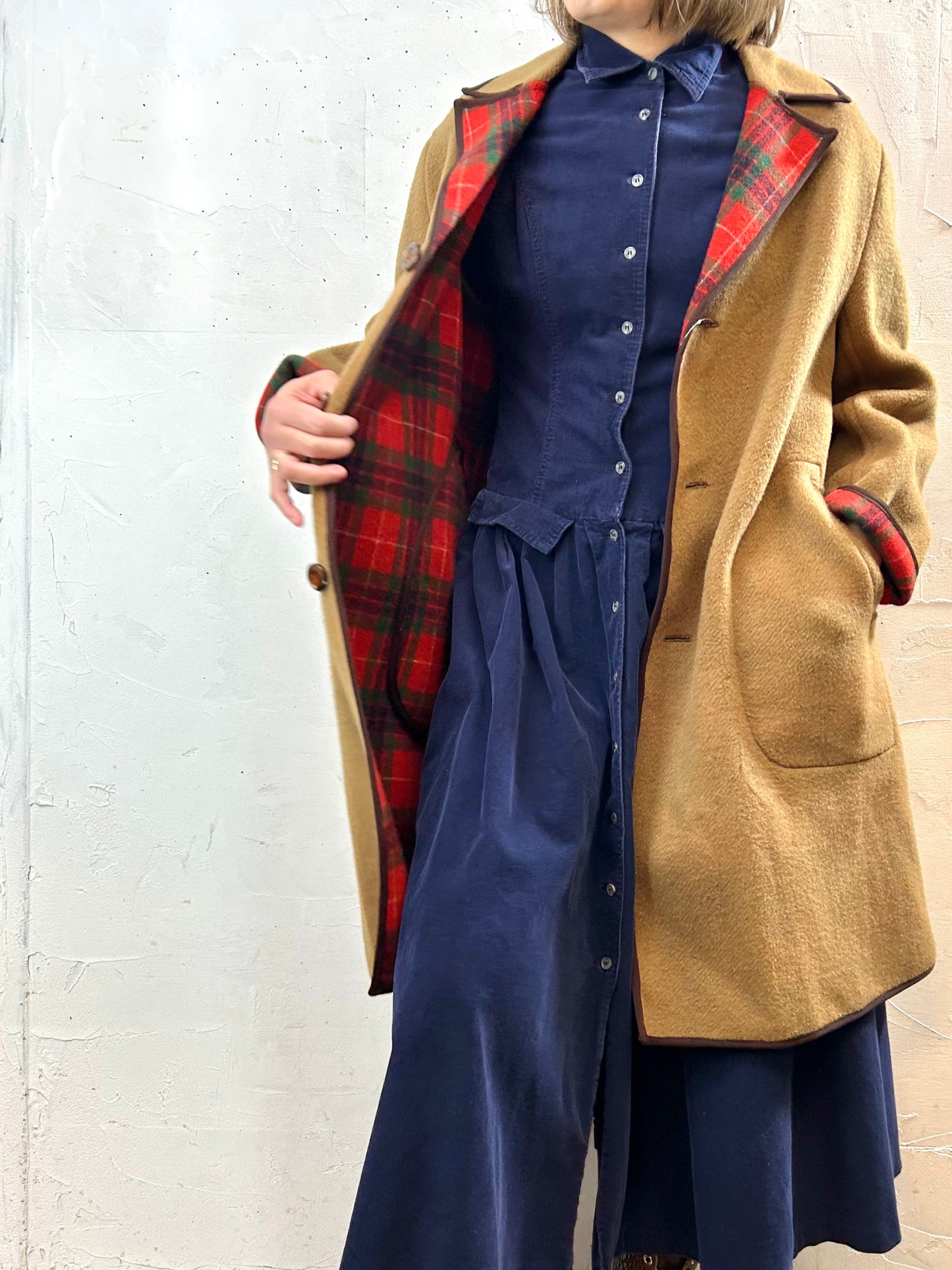 Vintage Plaid Coat  [L29084]