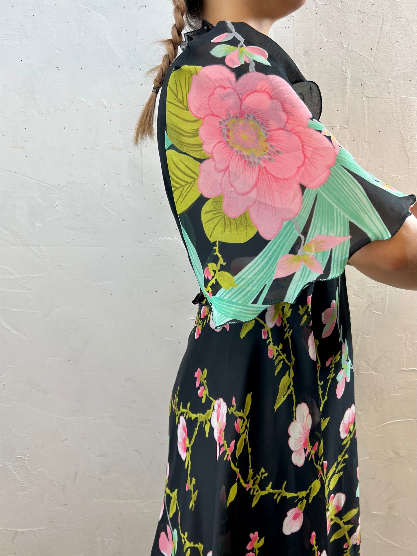’70s Vintage Flower Dress [H28220]