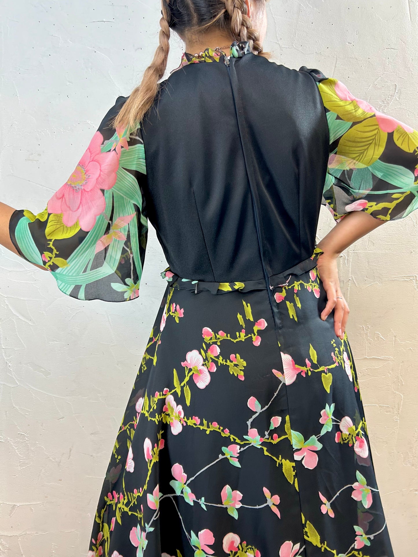 ’70s Vintage Flower Dress [H28220]