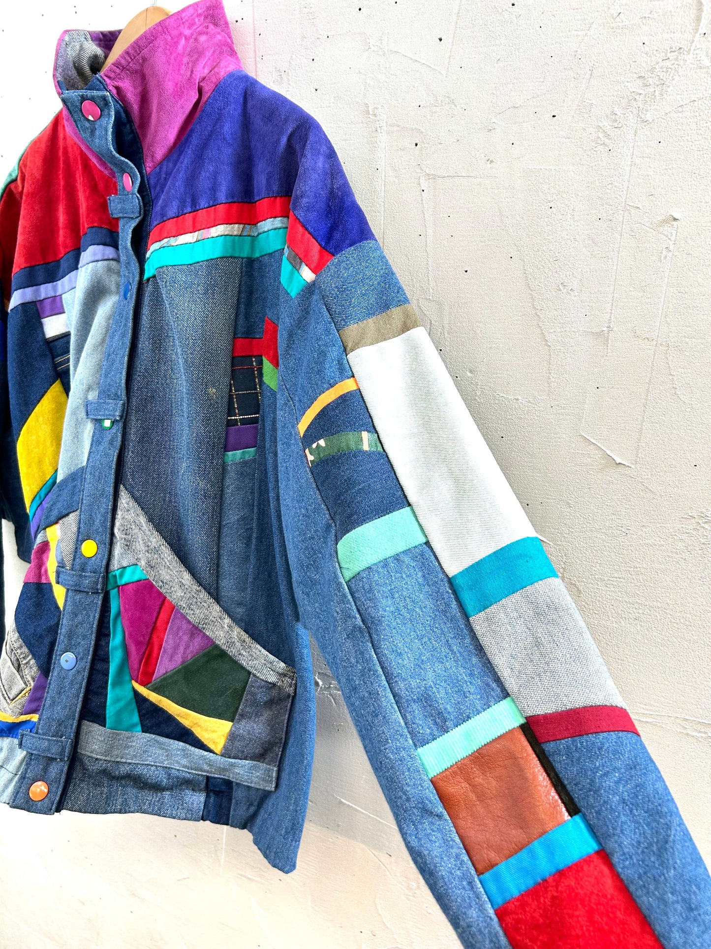 Vintage Denim Patchwork Jacket MADE IN SOUTHWEST USA [I28413]