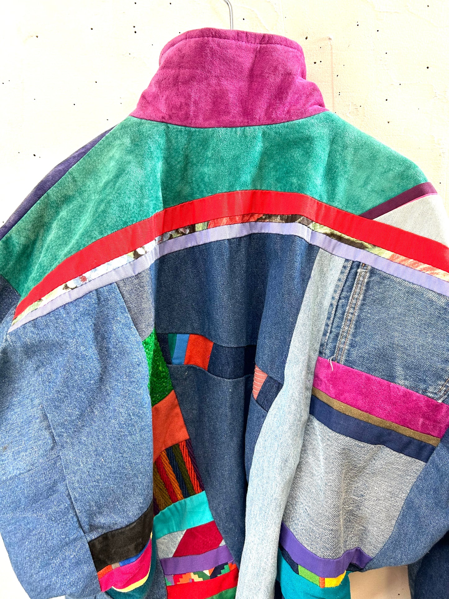 Vintage Denim Patchwork Jacket MADE IN SOUTHWEST USA [I28413]