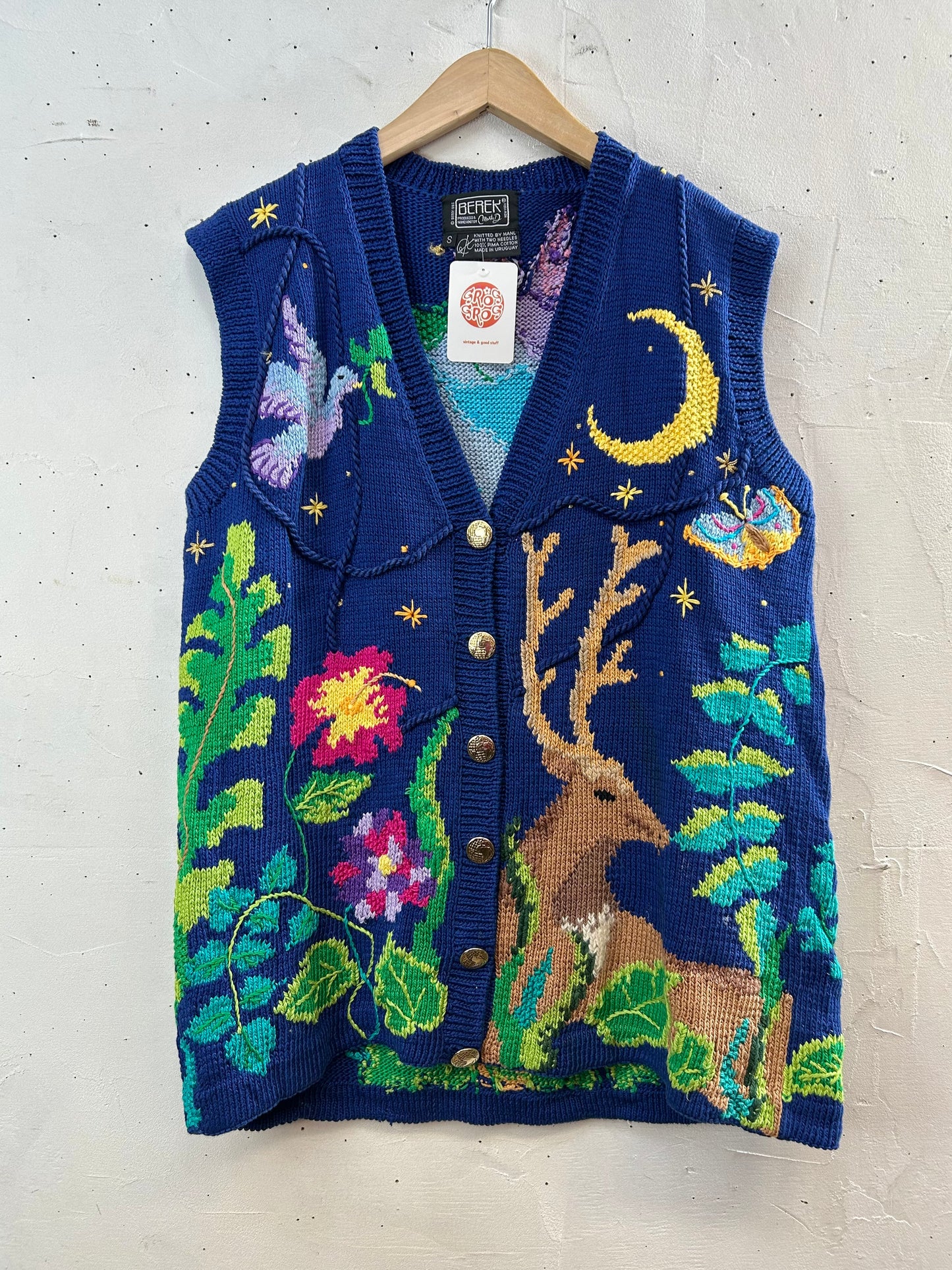 Vintage Cotton Hand Knit Vest 〜BEREK〜 [A29313]