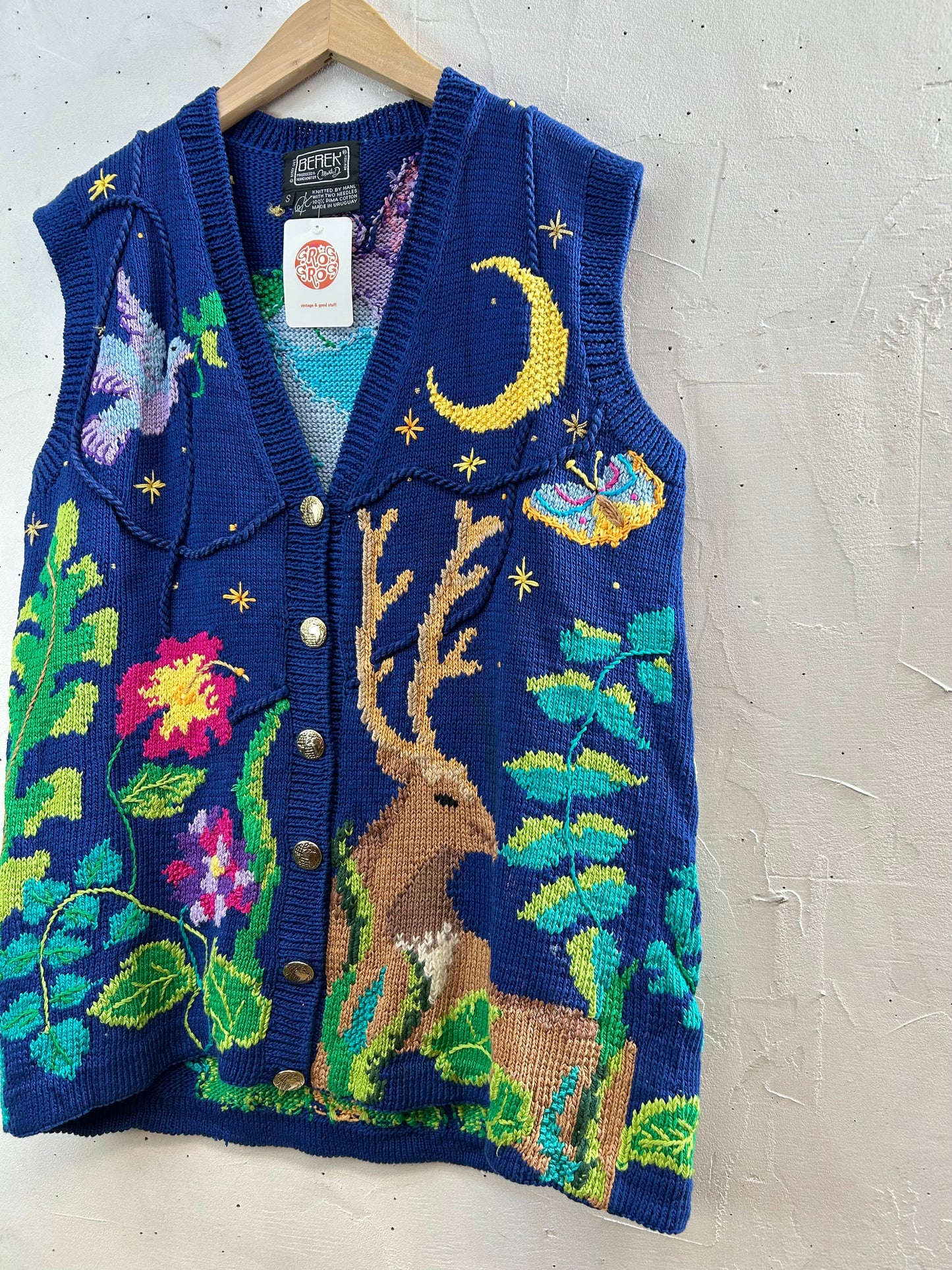 Vintage Cotton Hand Knit Vest 〜BEREK〜 [A29313]