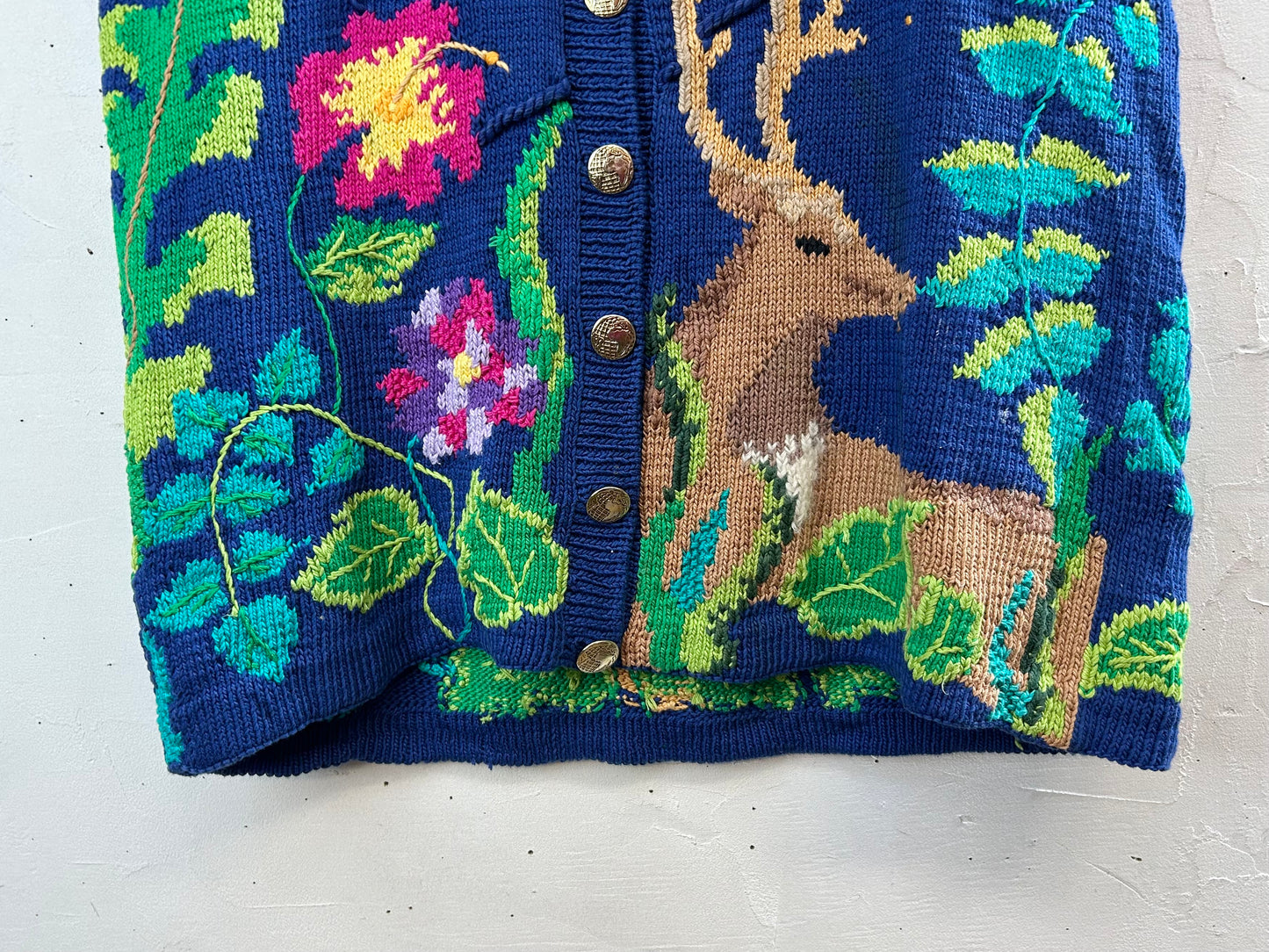 Vintage Cotton Hand Knit Vest 〜BEREK〜 [A29313]