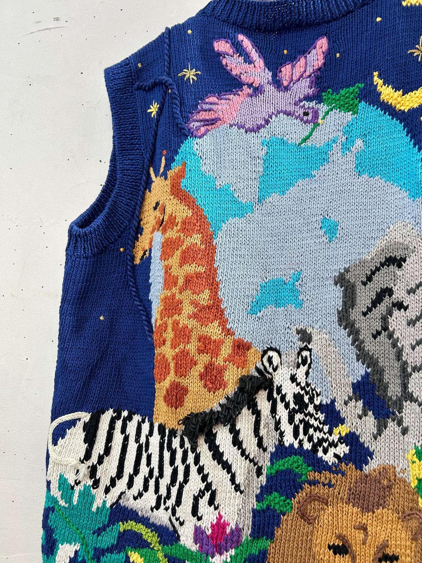 Vintage Cotton Hand Knit Vest 〜BEREK〜 [A29313]