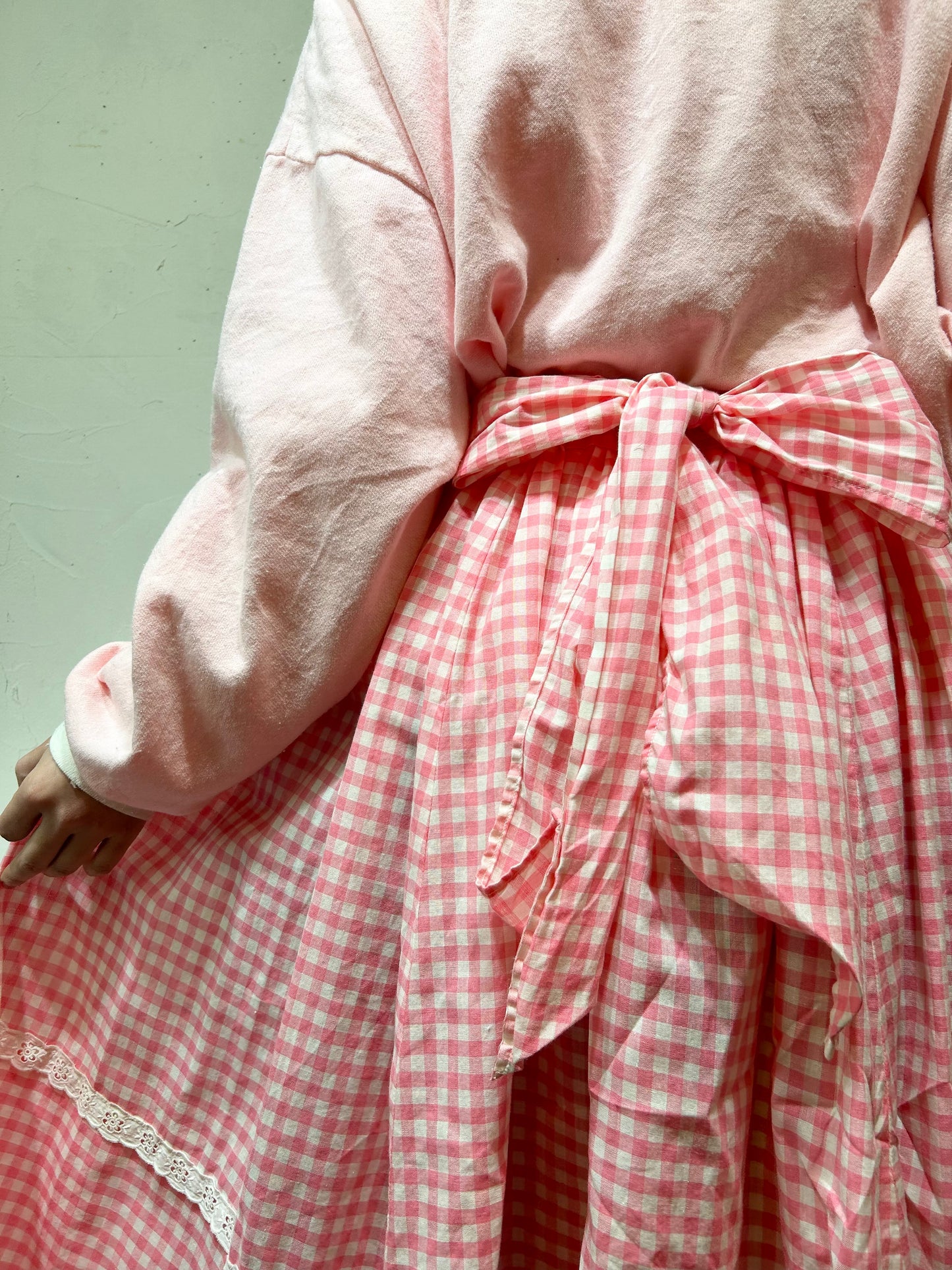 ‘70s Vintage Gingham Check Skirt [B26378]