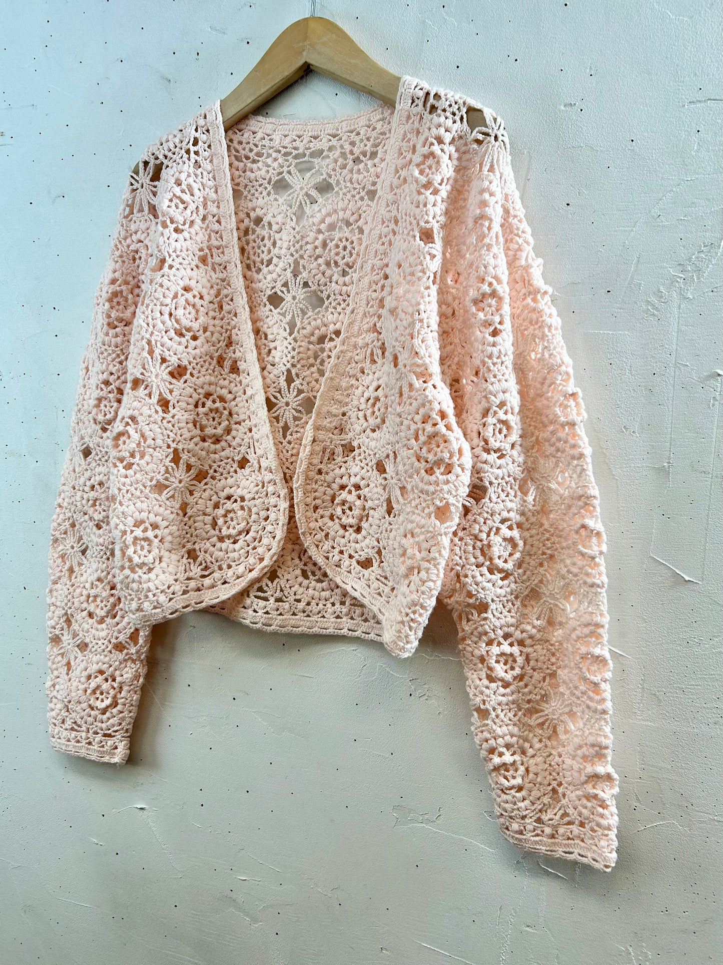 Vintage Crochet Knit Cardigan [E30169]