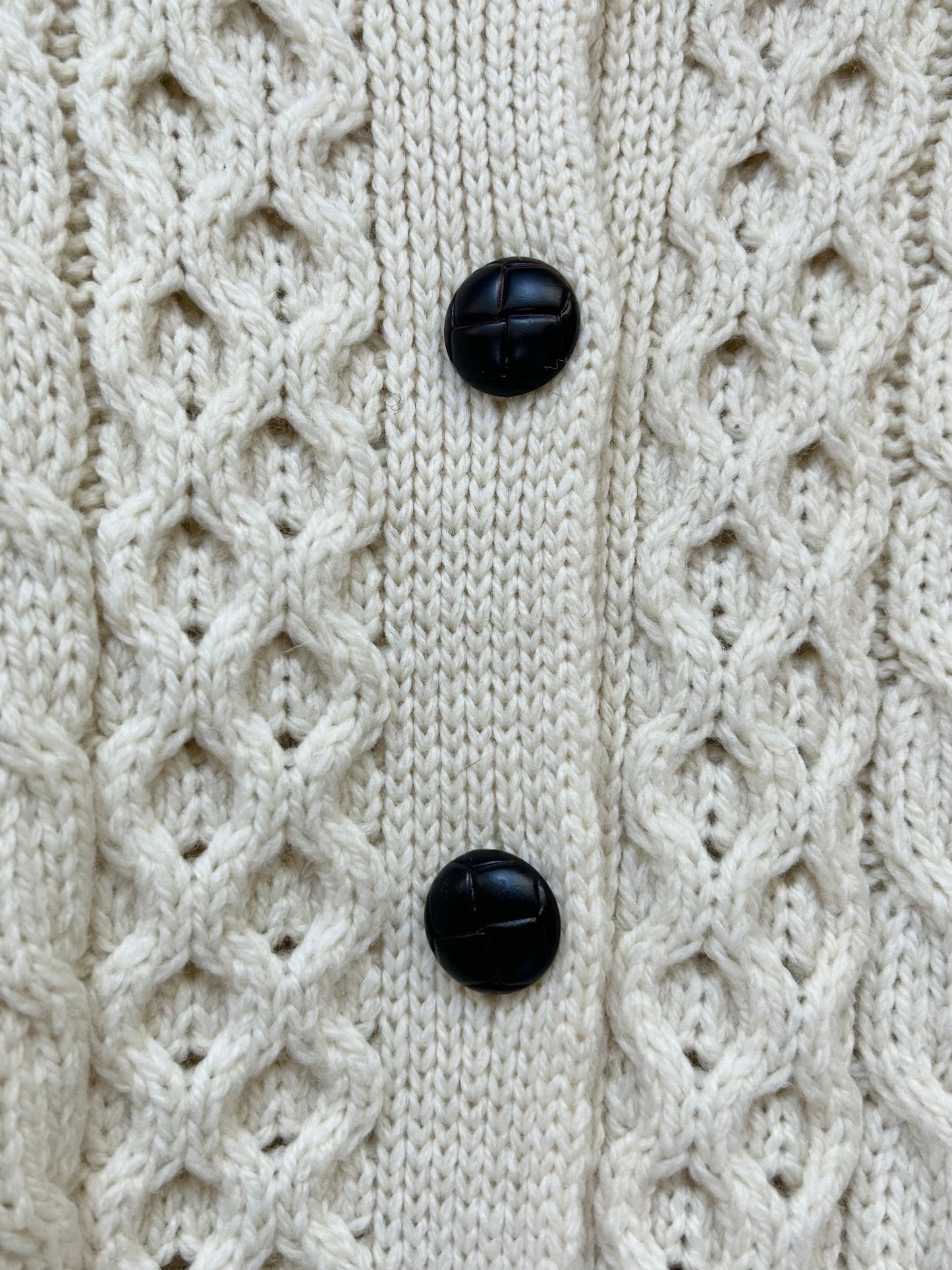Vintage Aran Knit Cardigan MADE IN IRELAND [J25256]