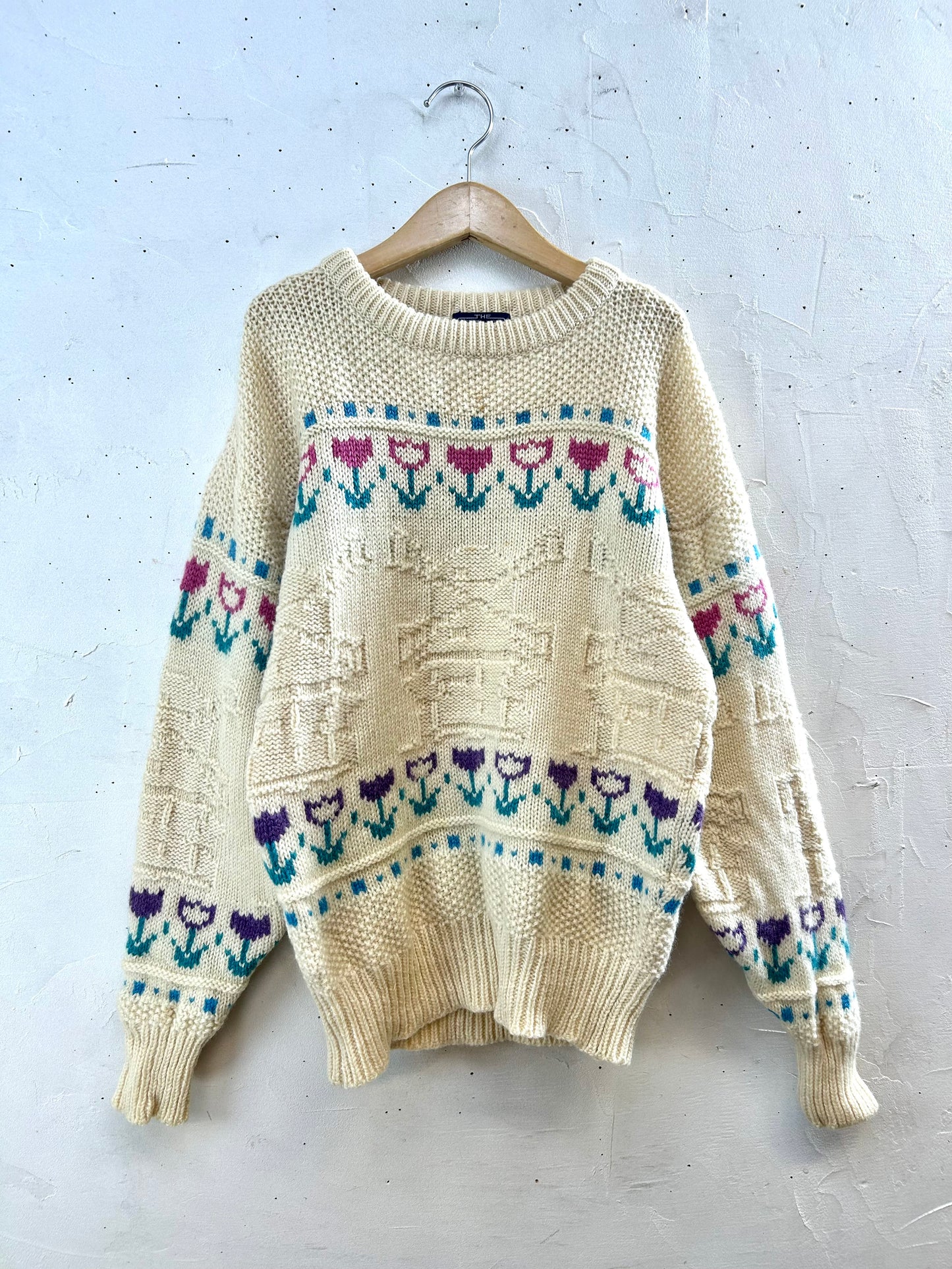 Vintage Hand Knit Sweater 〜Wool Rich〜 [J28644]